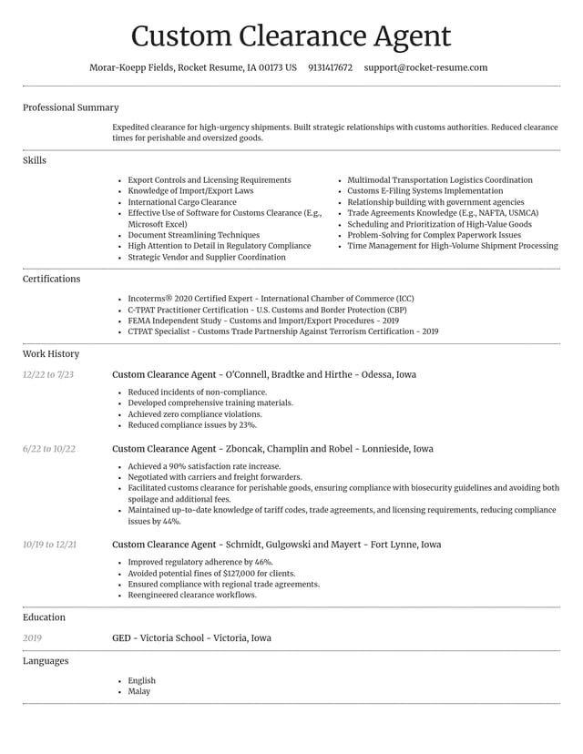 Dignified resume template