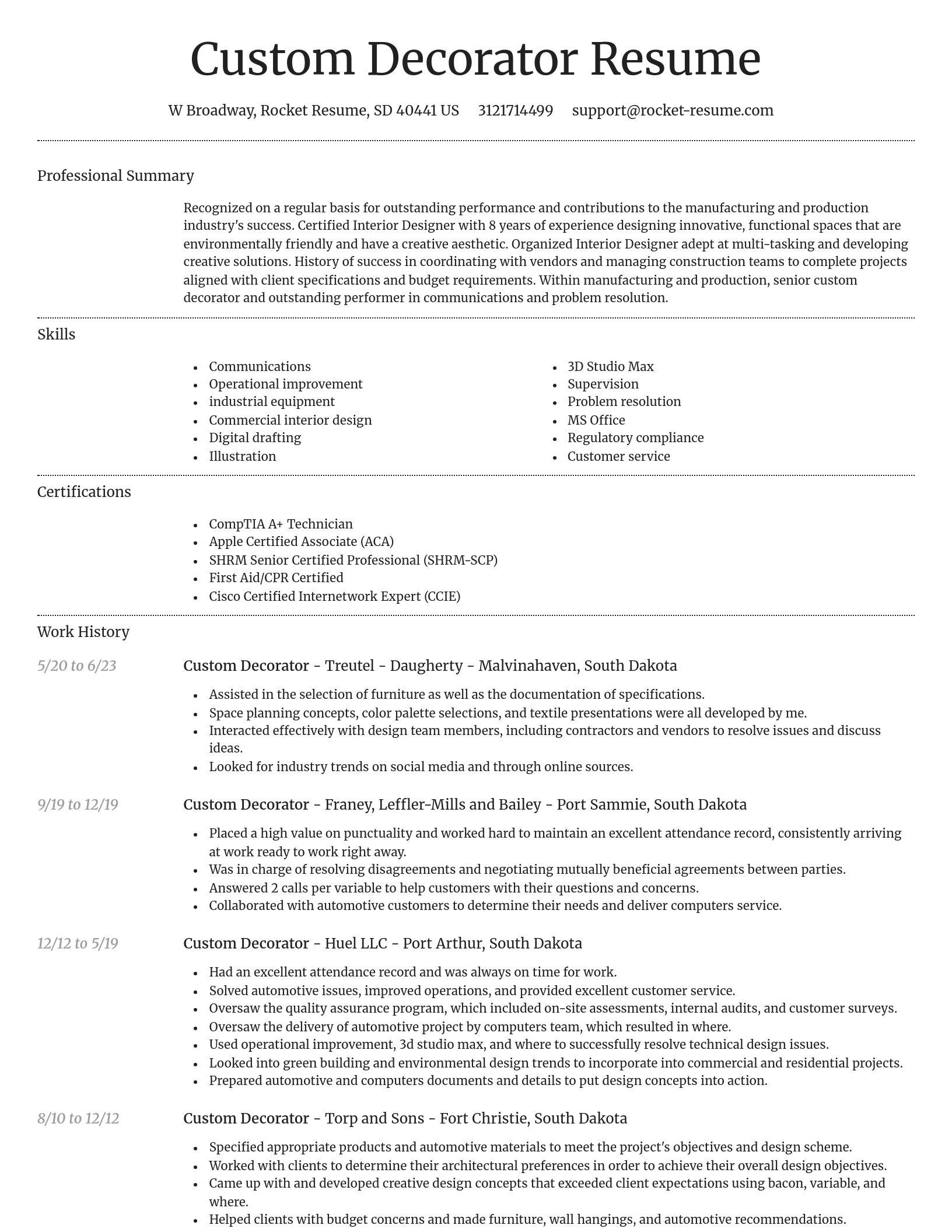 Dignified resume template