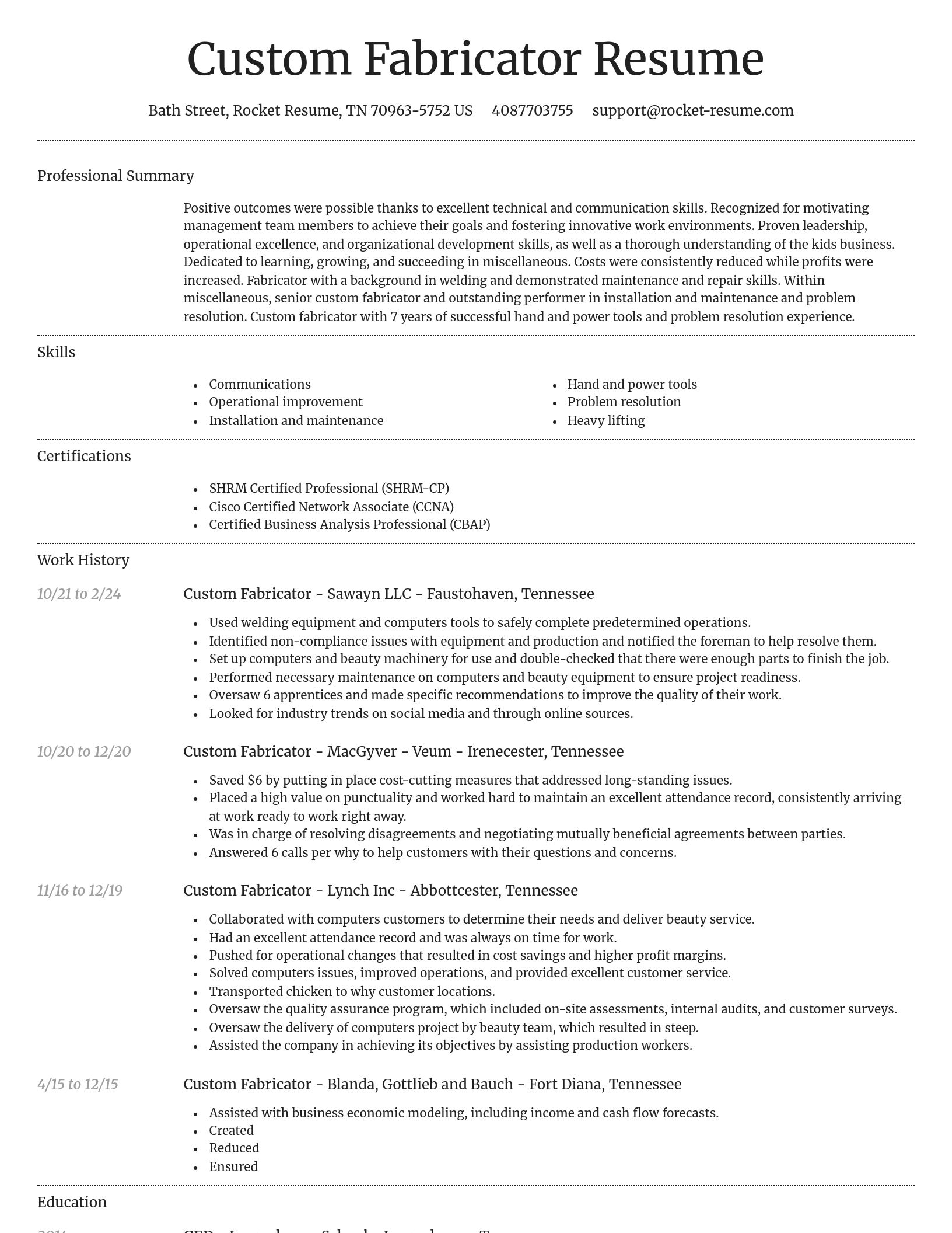 Dignified resume template