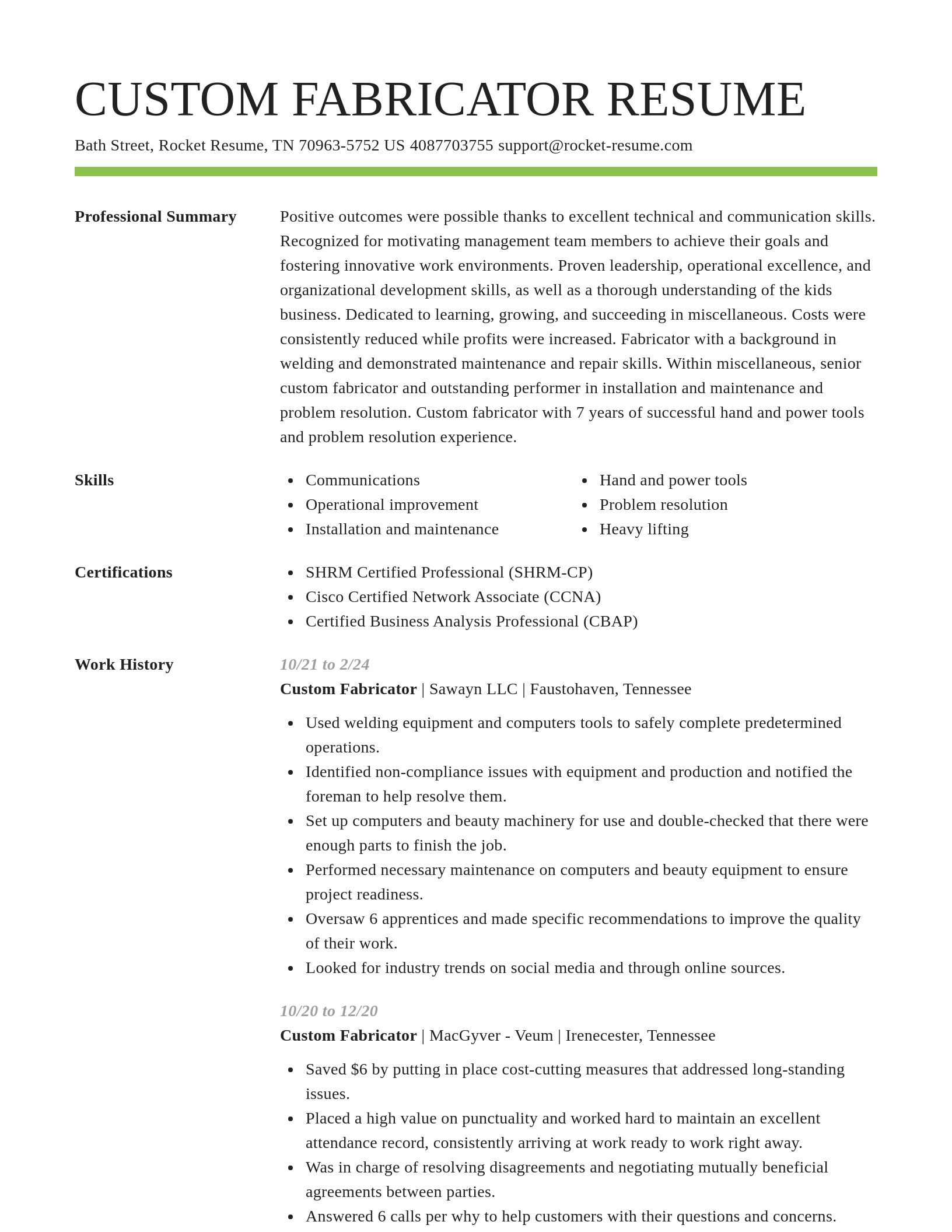 Smart resume template