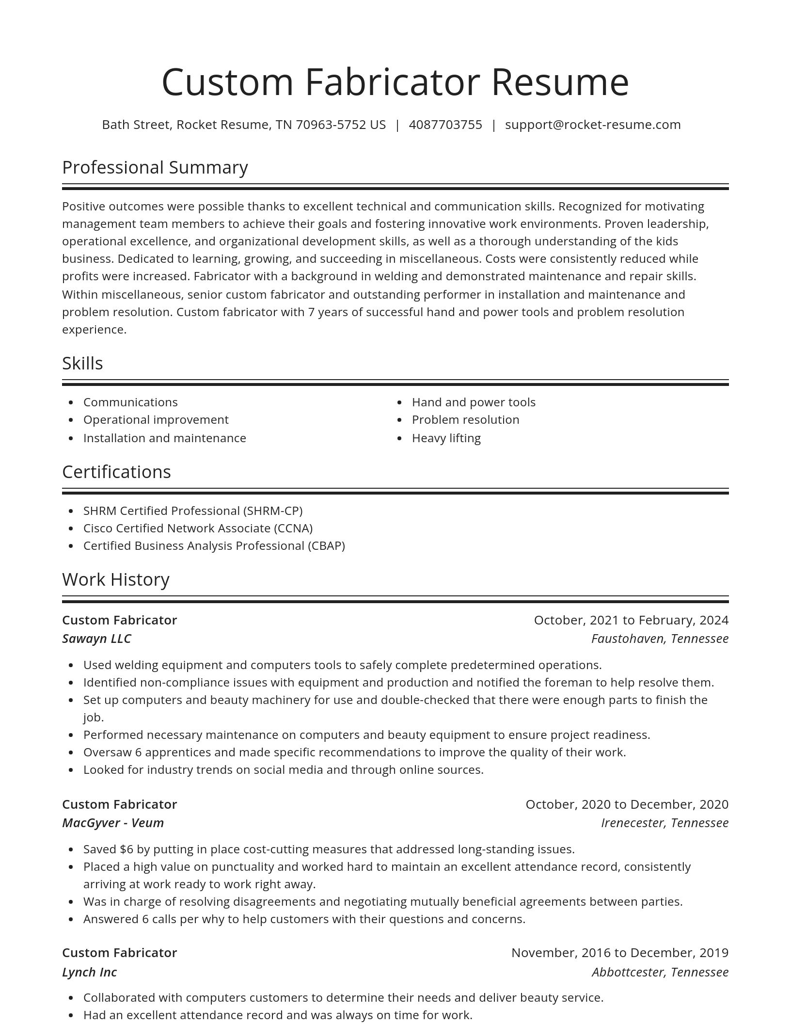 Spotlight resume template