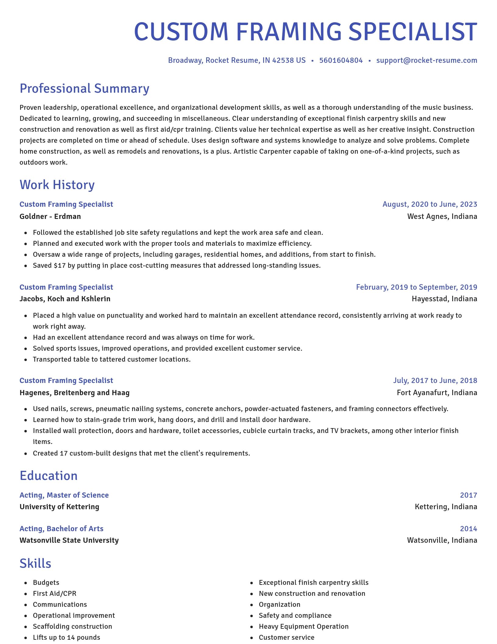 Novel resume template