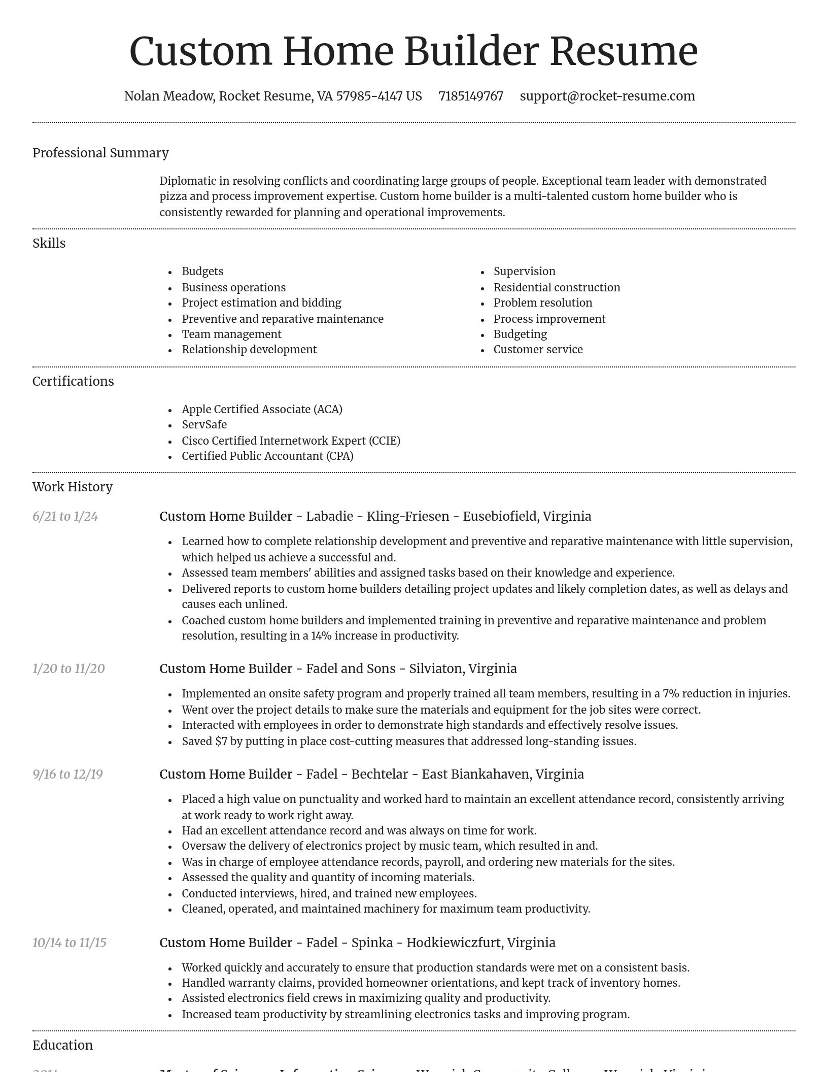 Dignified resume template