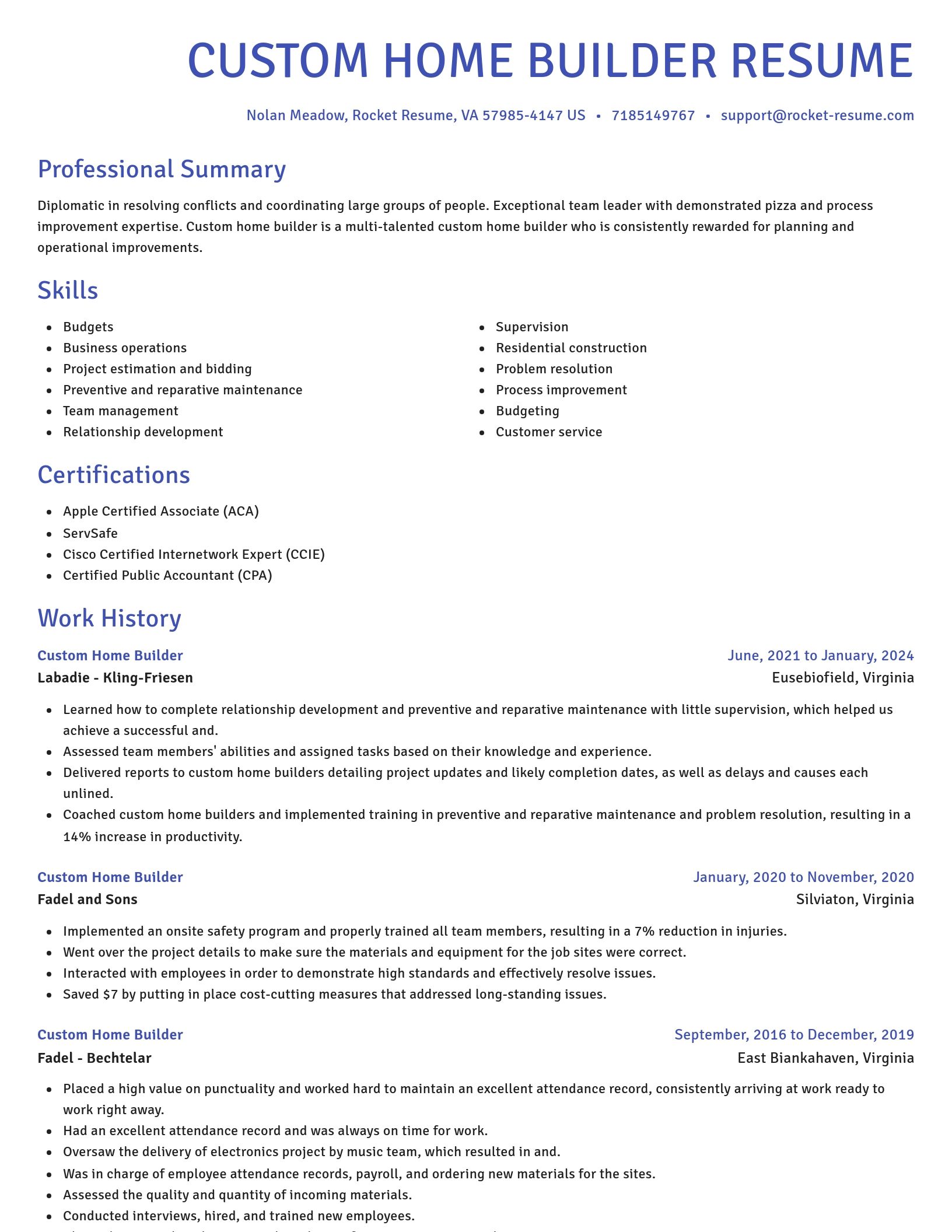 Novel resume template