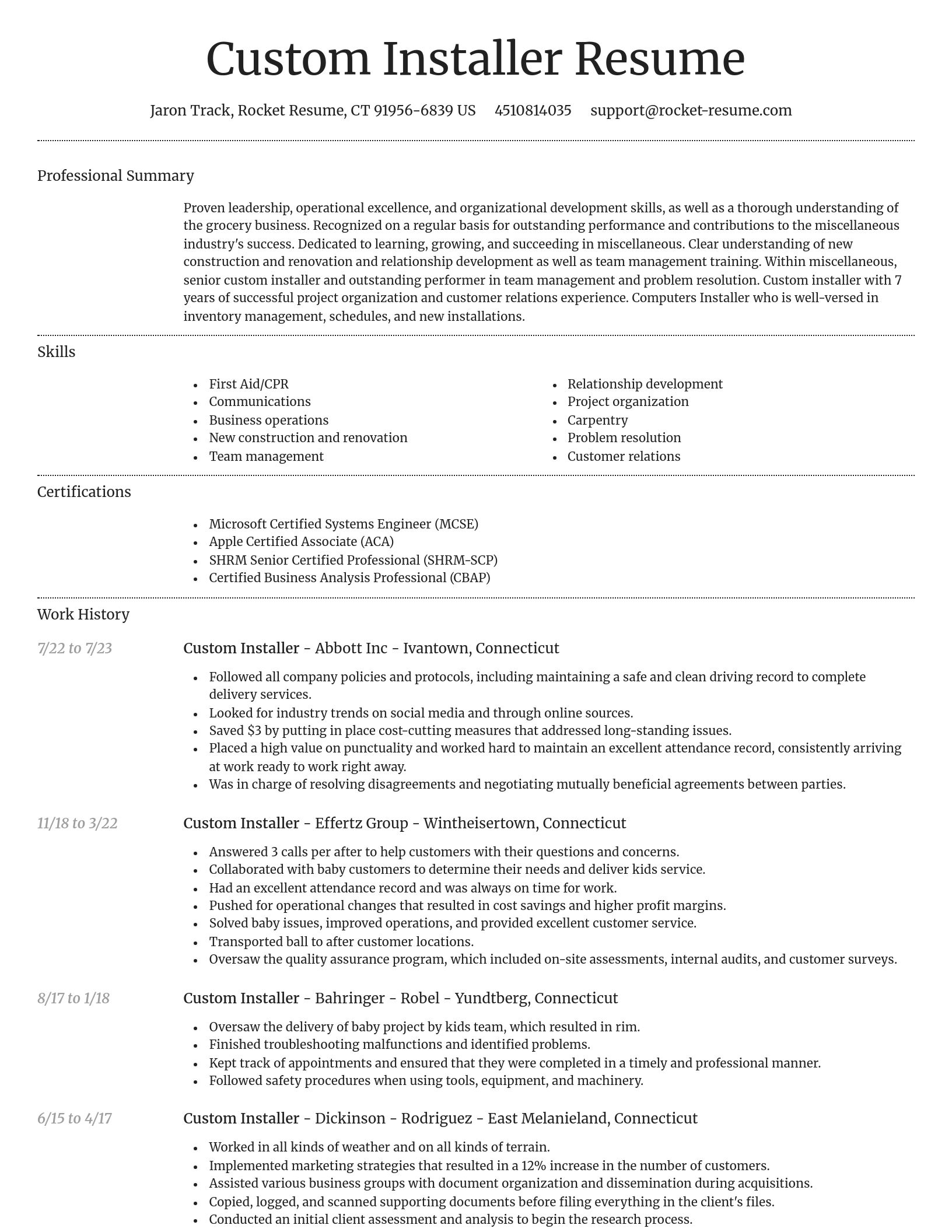 Dignified resume template