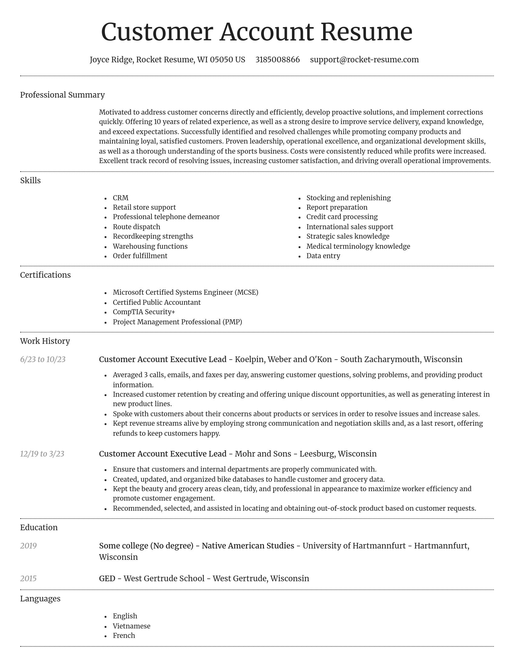 Dignified resume template