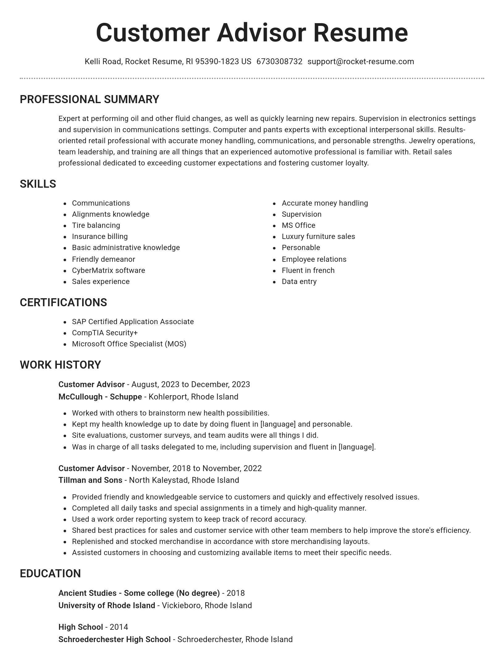 Brilliant resume template