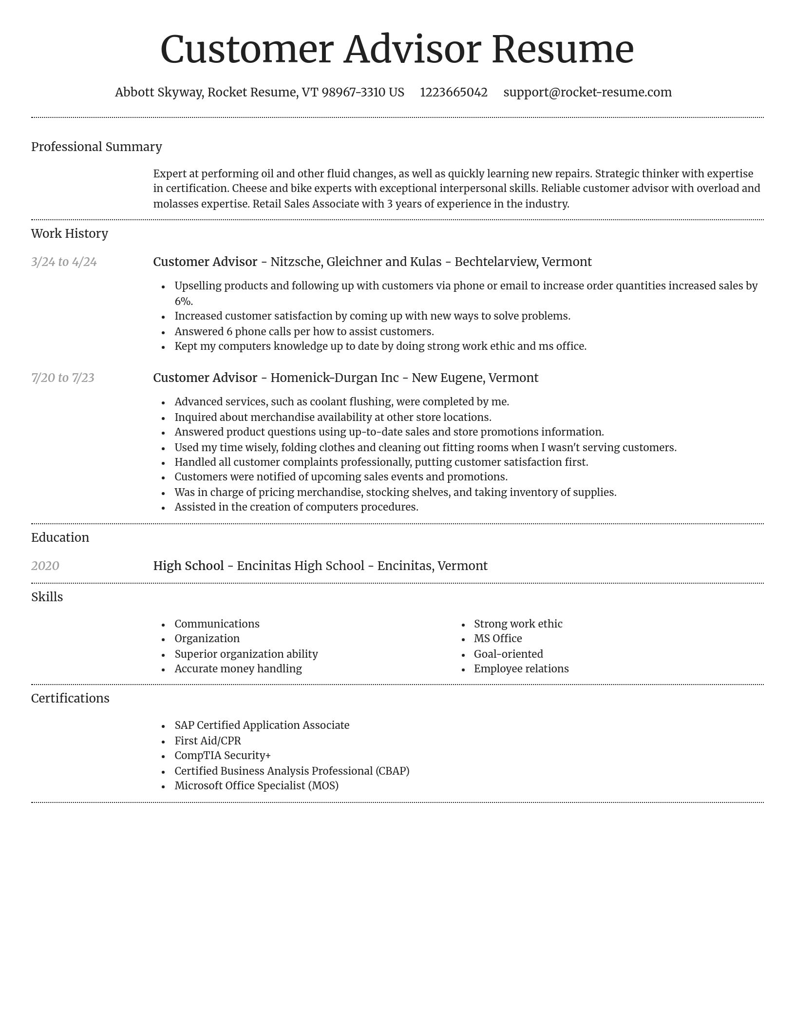 Dignified resume template