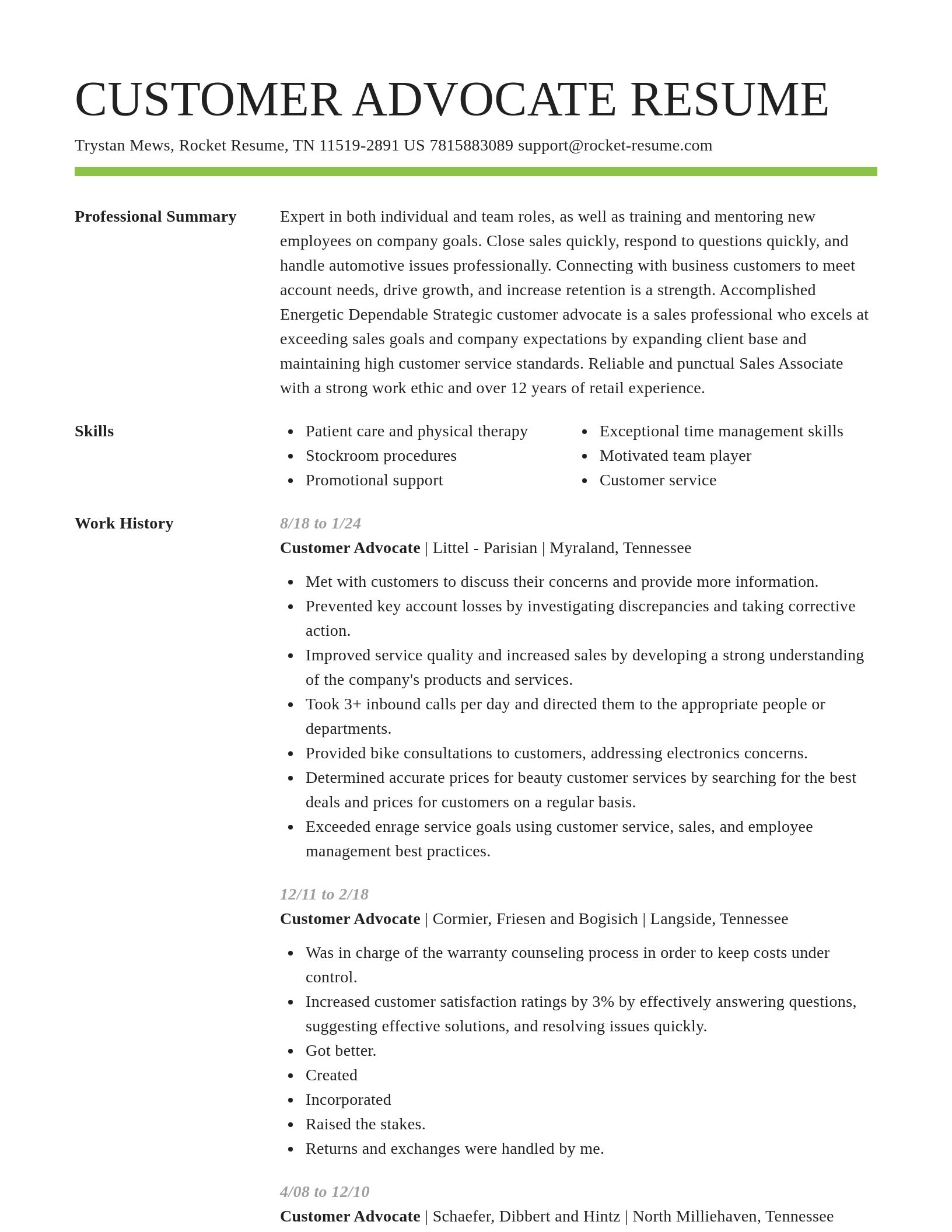 Smart resume template
