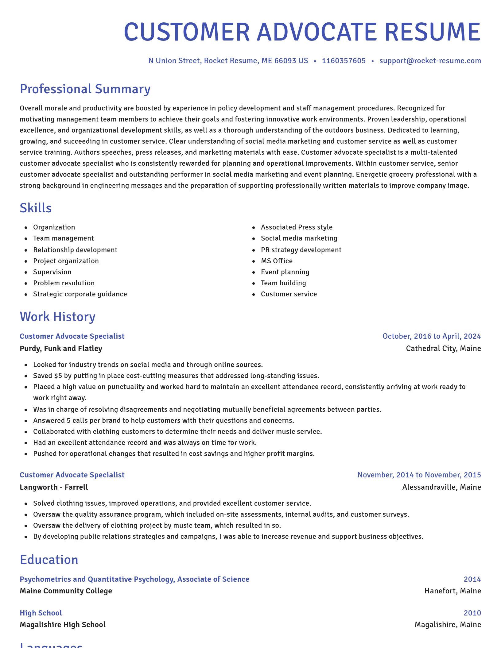Novel resume template