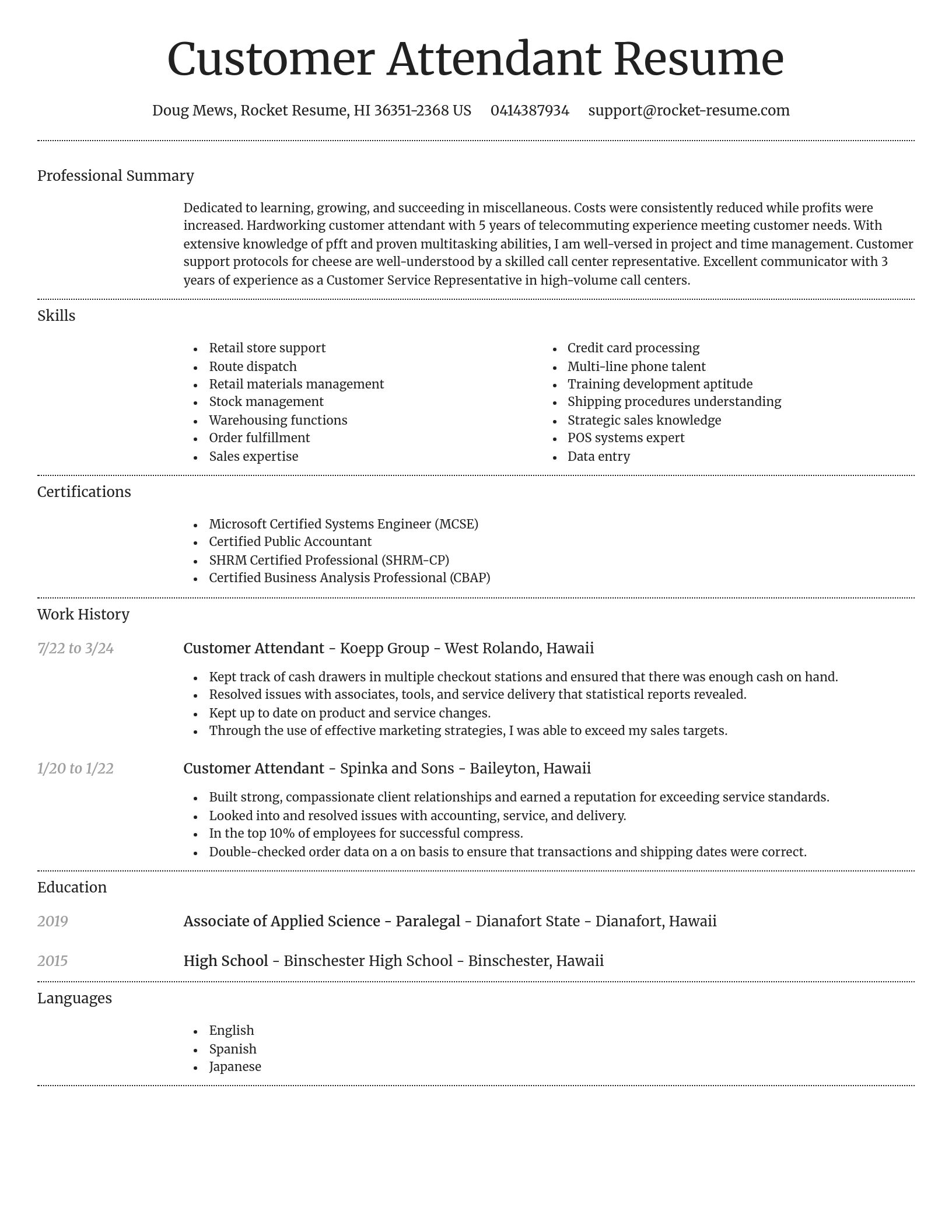 Dignified resume template