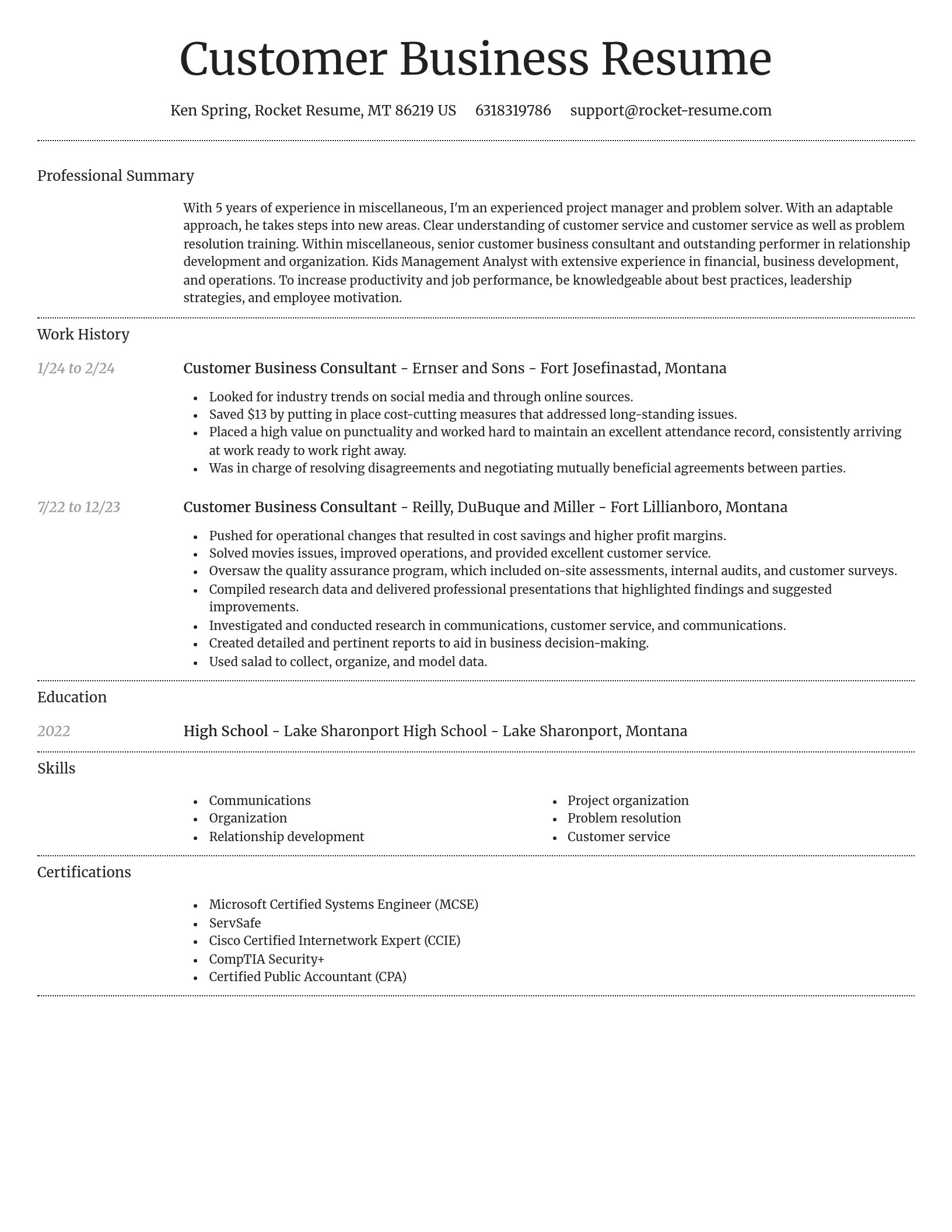 Dignified resume template