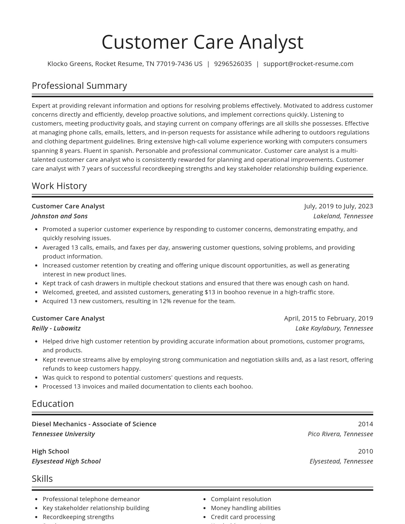 Spotlight resume template
