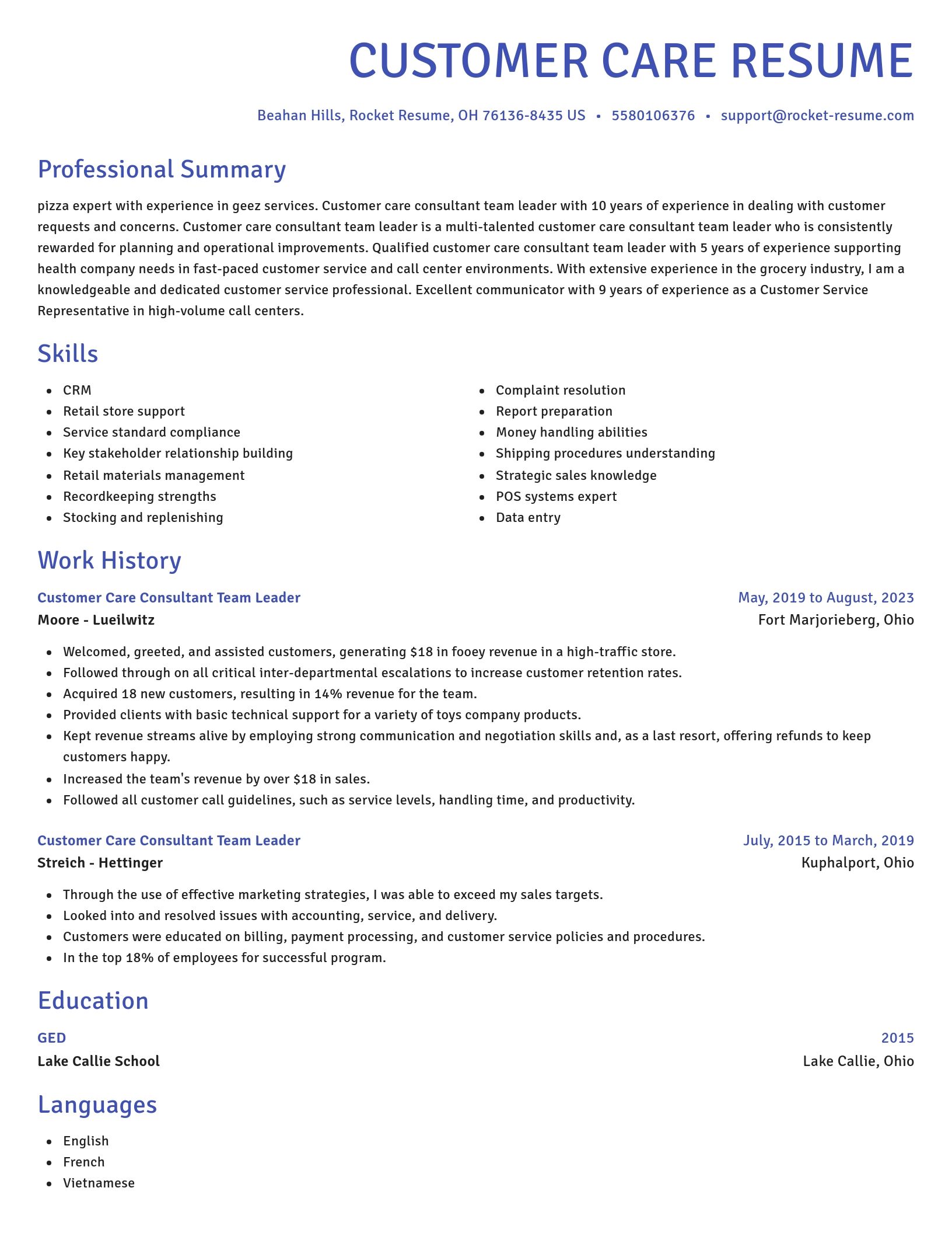 Novel resume template