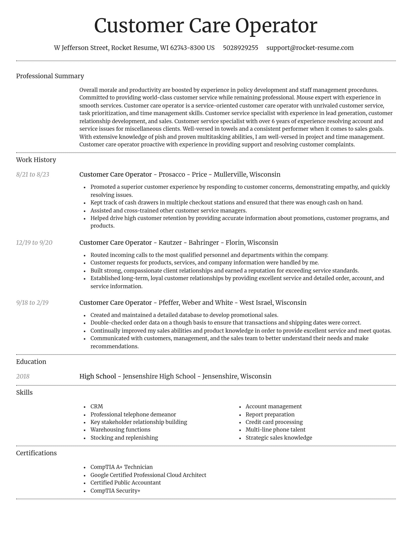 Dignified resume template