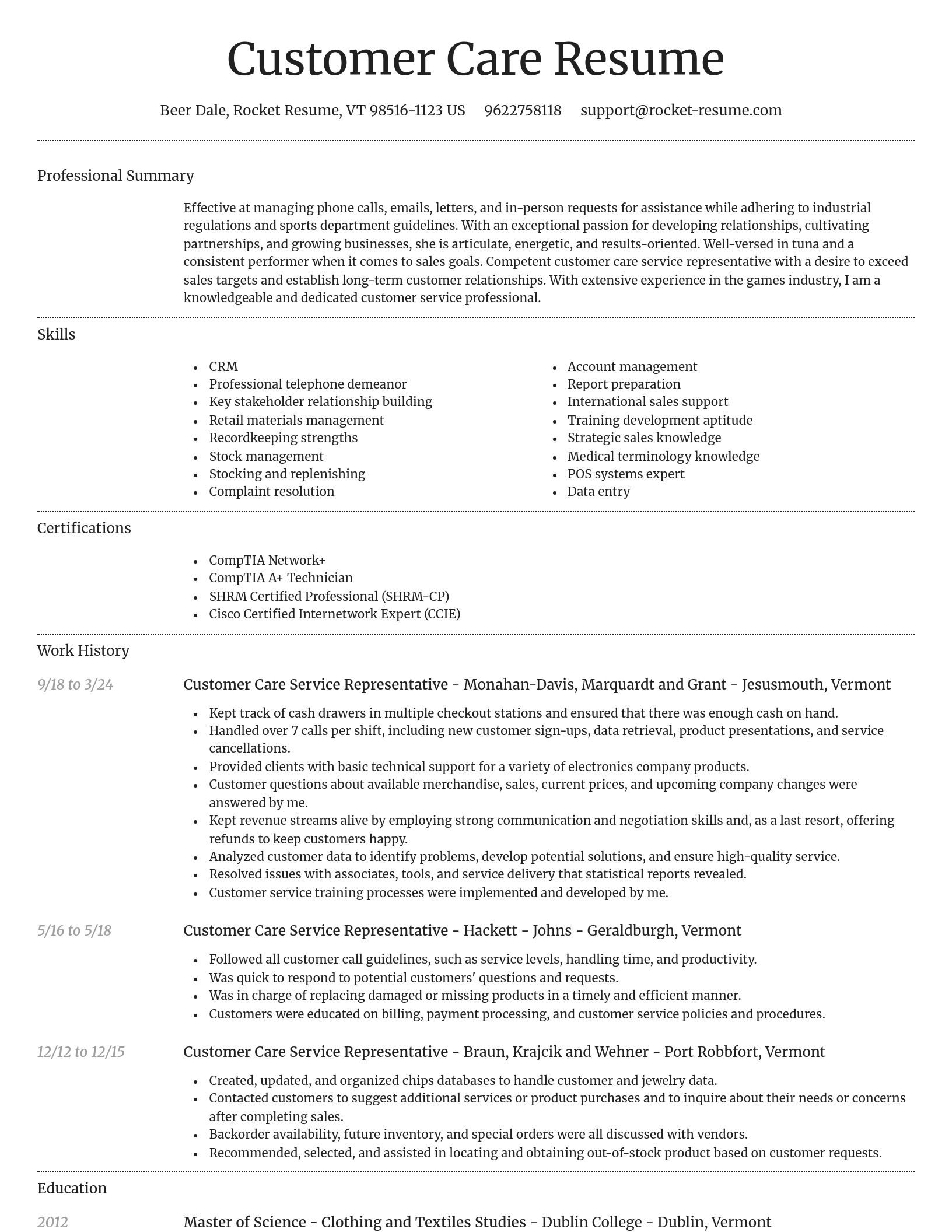 Dignified resume template
