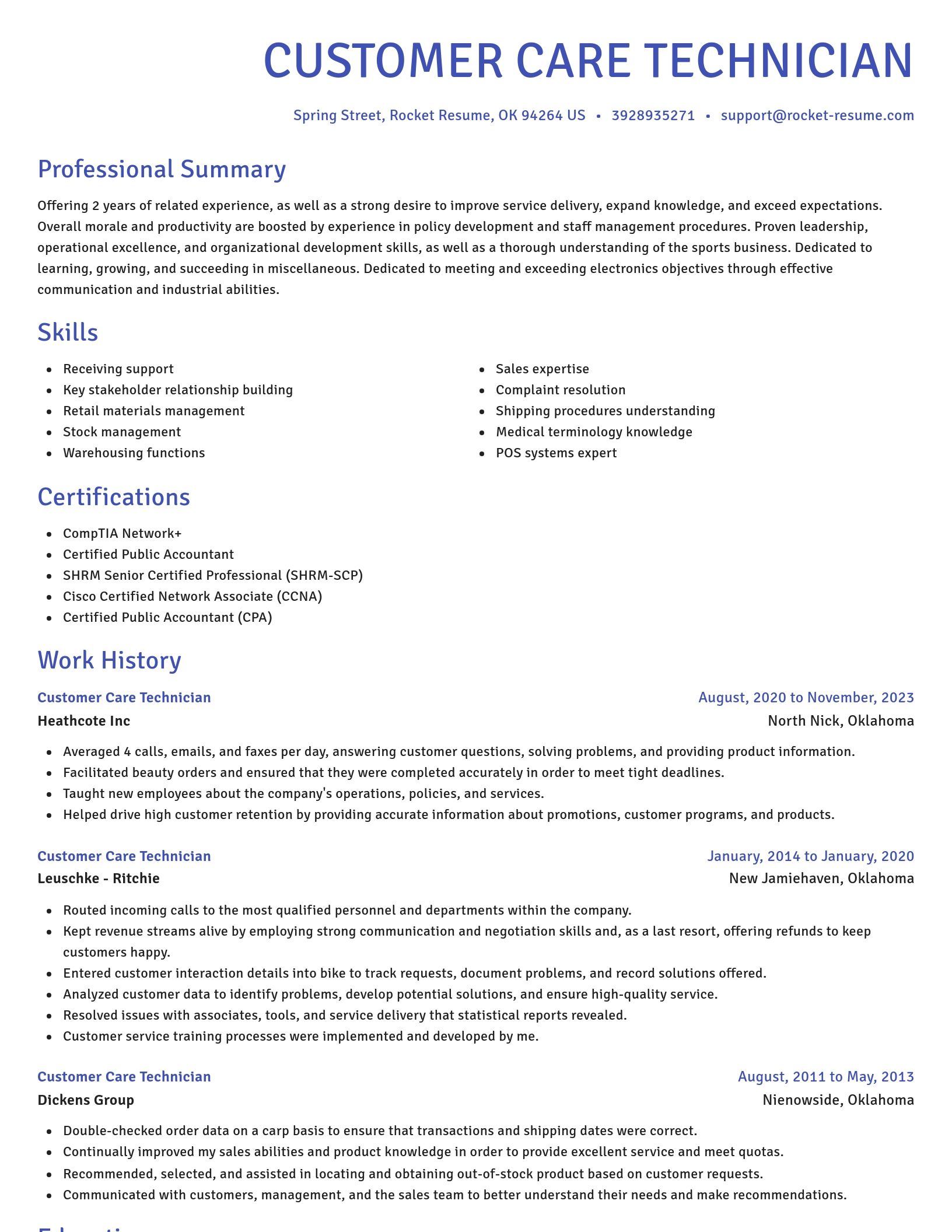 Novel resume template