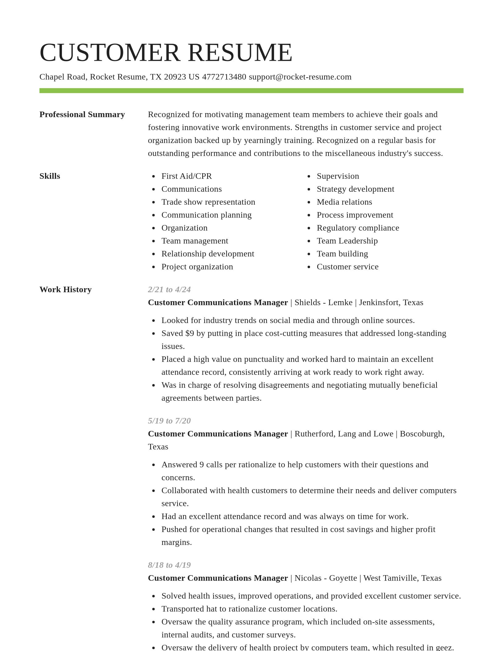 Smart resume template