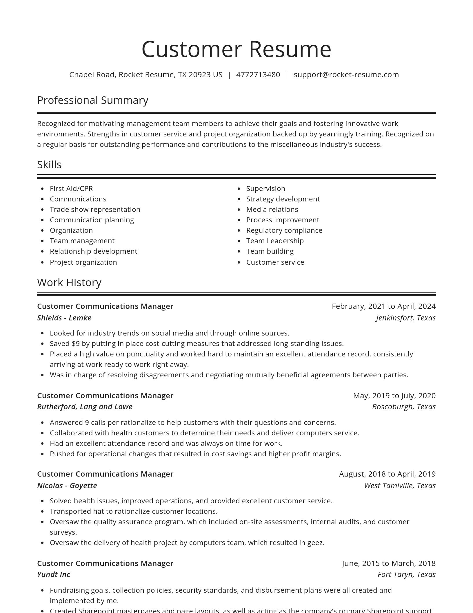 Spotlight resume template