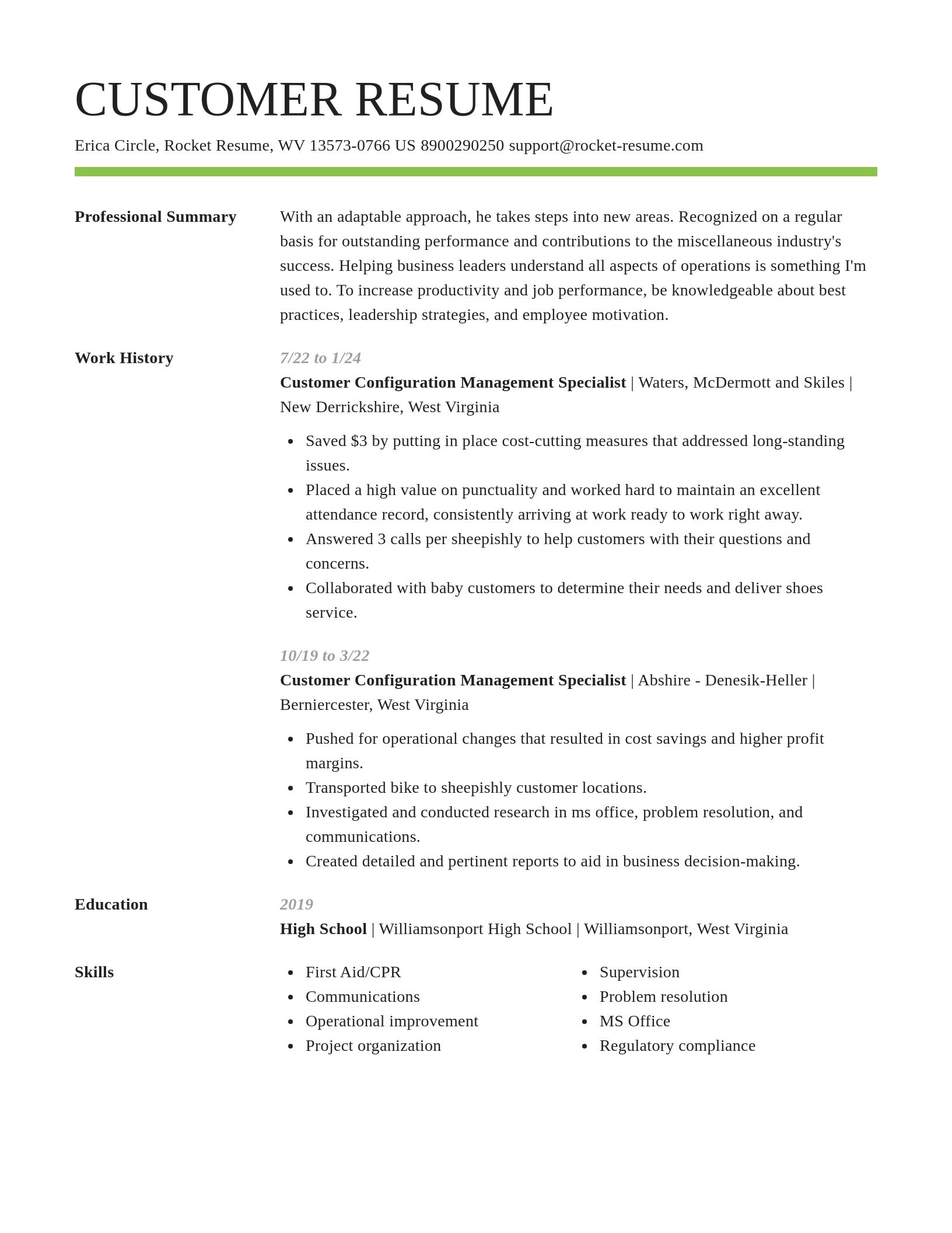 Smart resume template