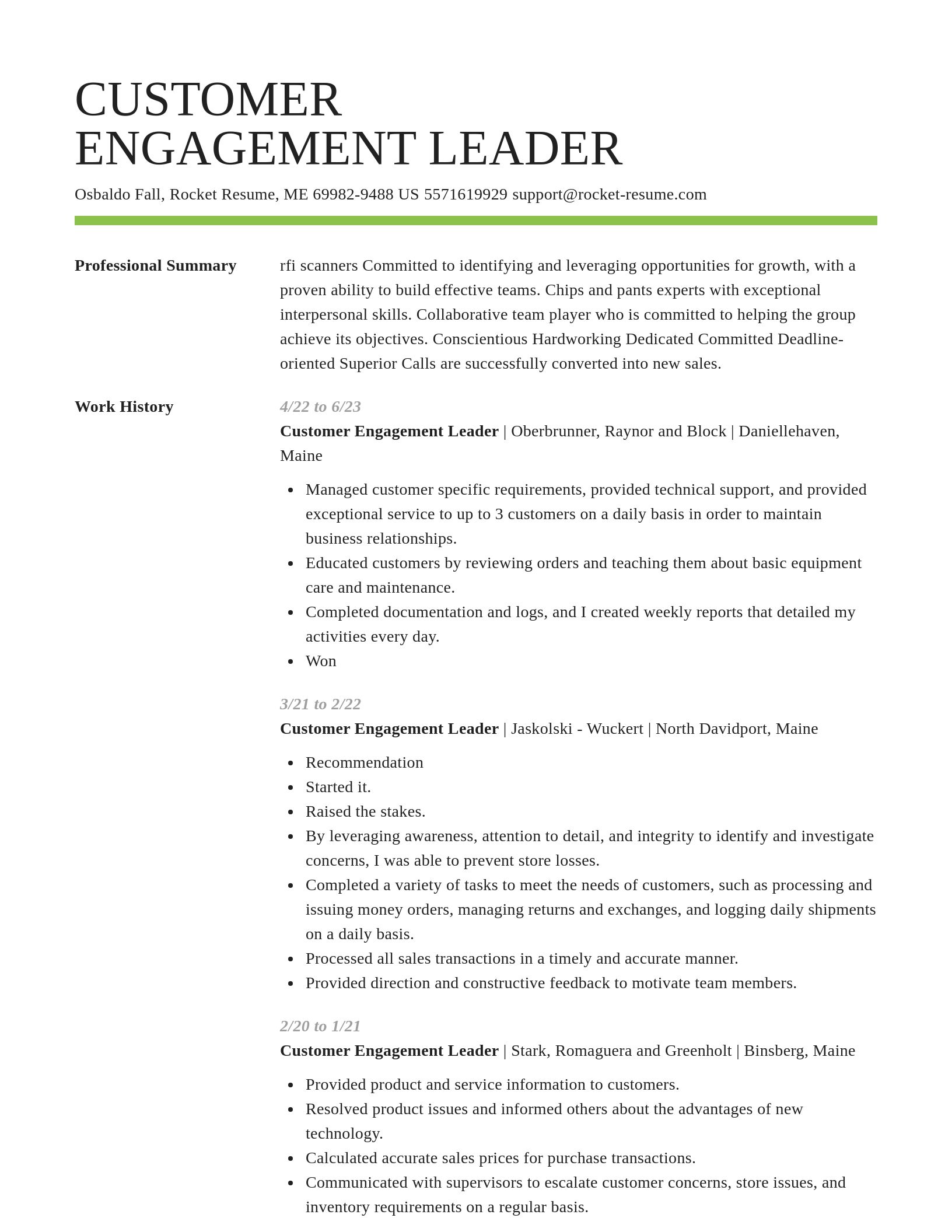 Smart resume template