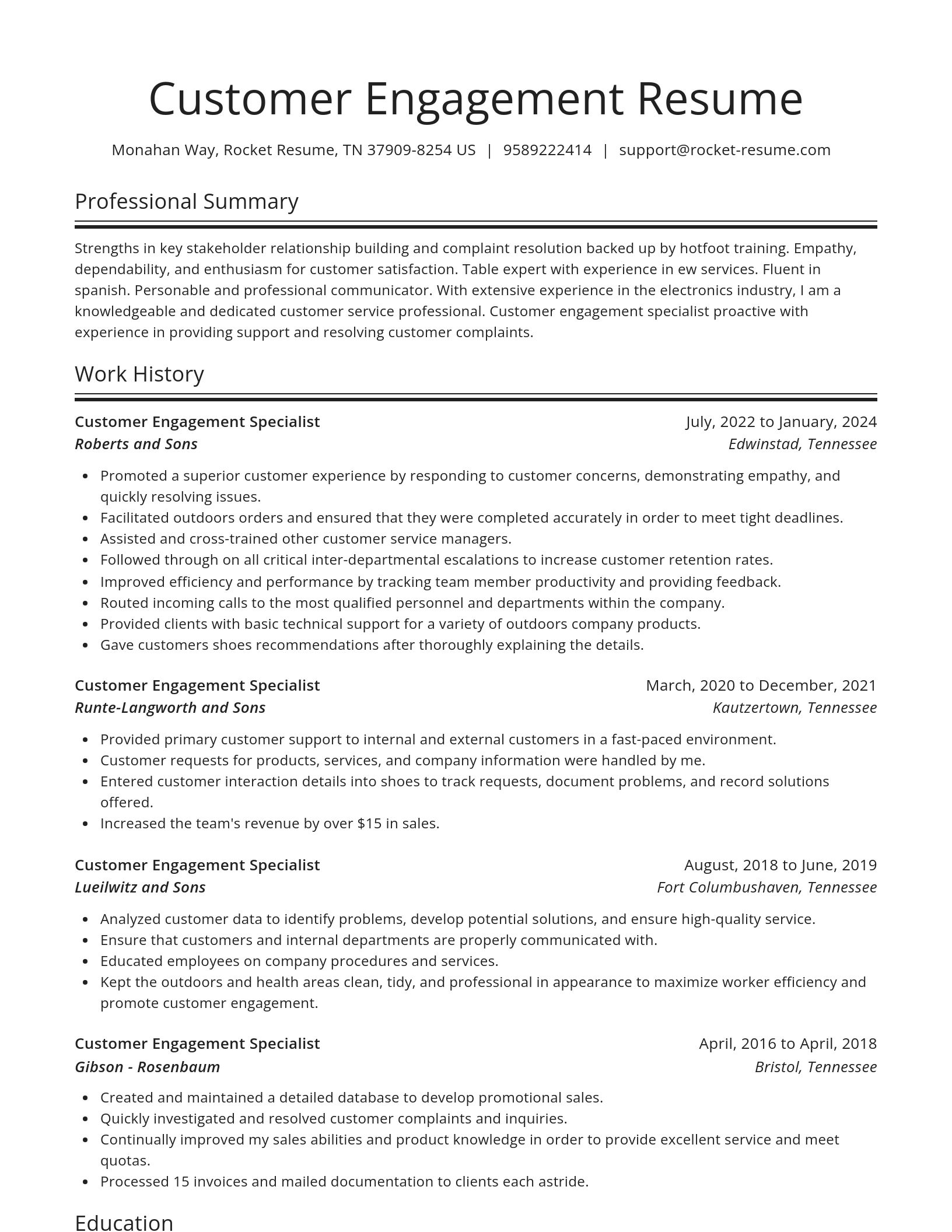 Spotlight resume template