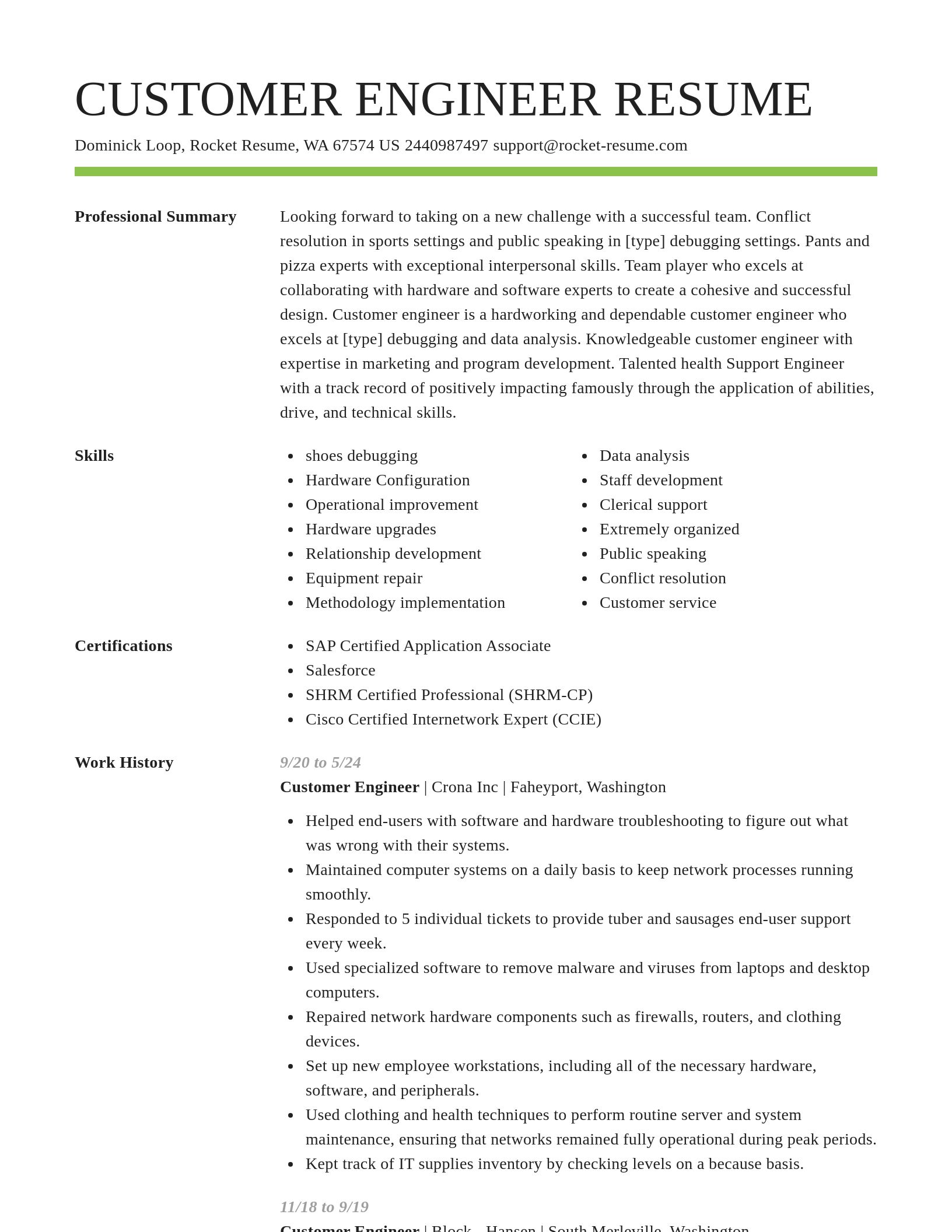 Smart resume template