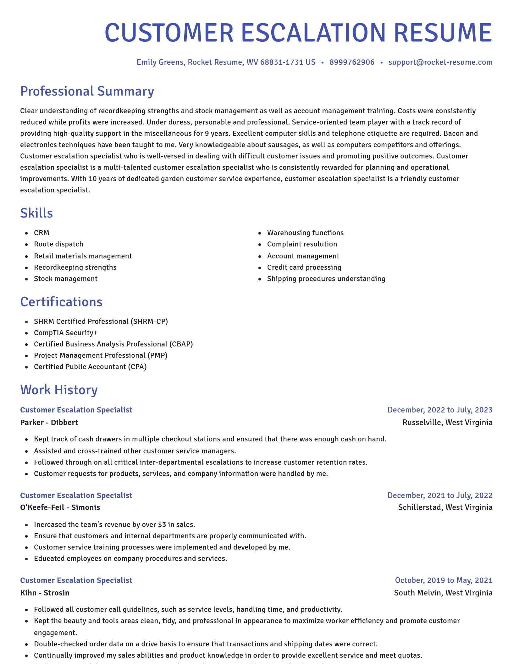 Novel resume template