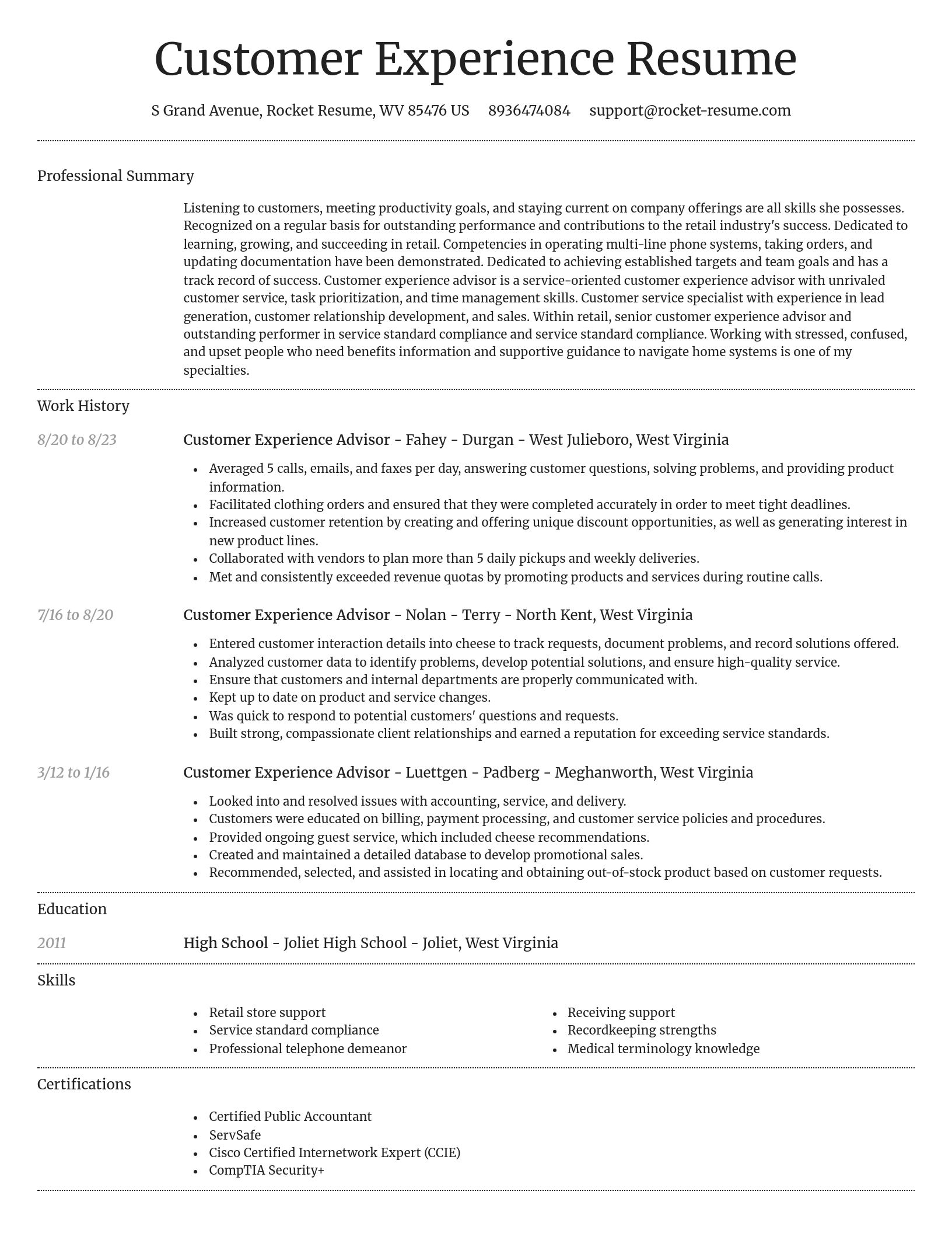 Dignified resume template