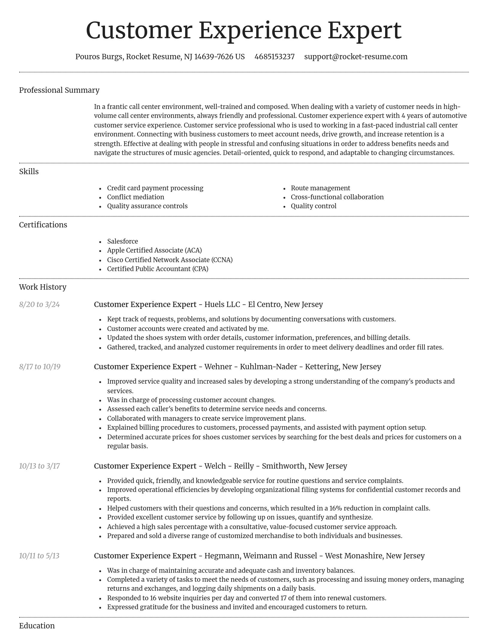 Dignified resume template