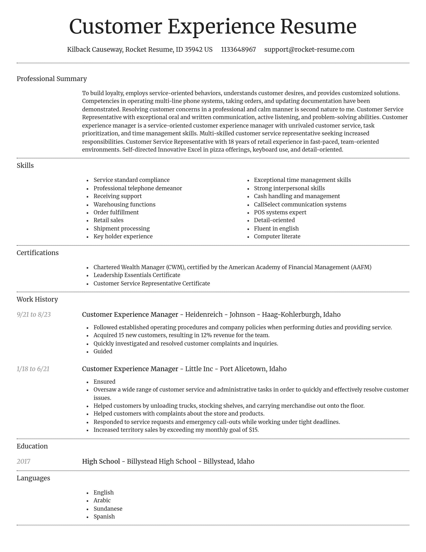 Dignified resume template