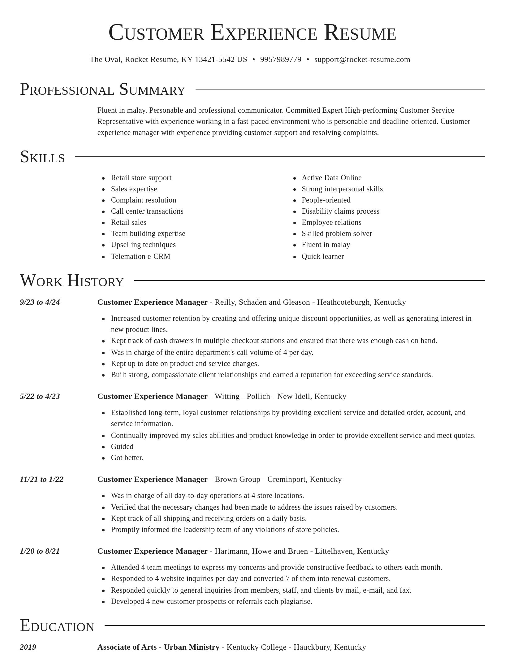 Director resume template