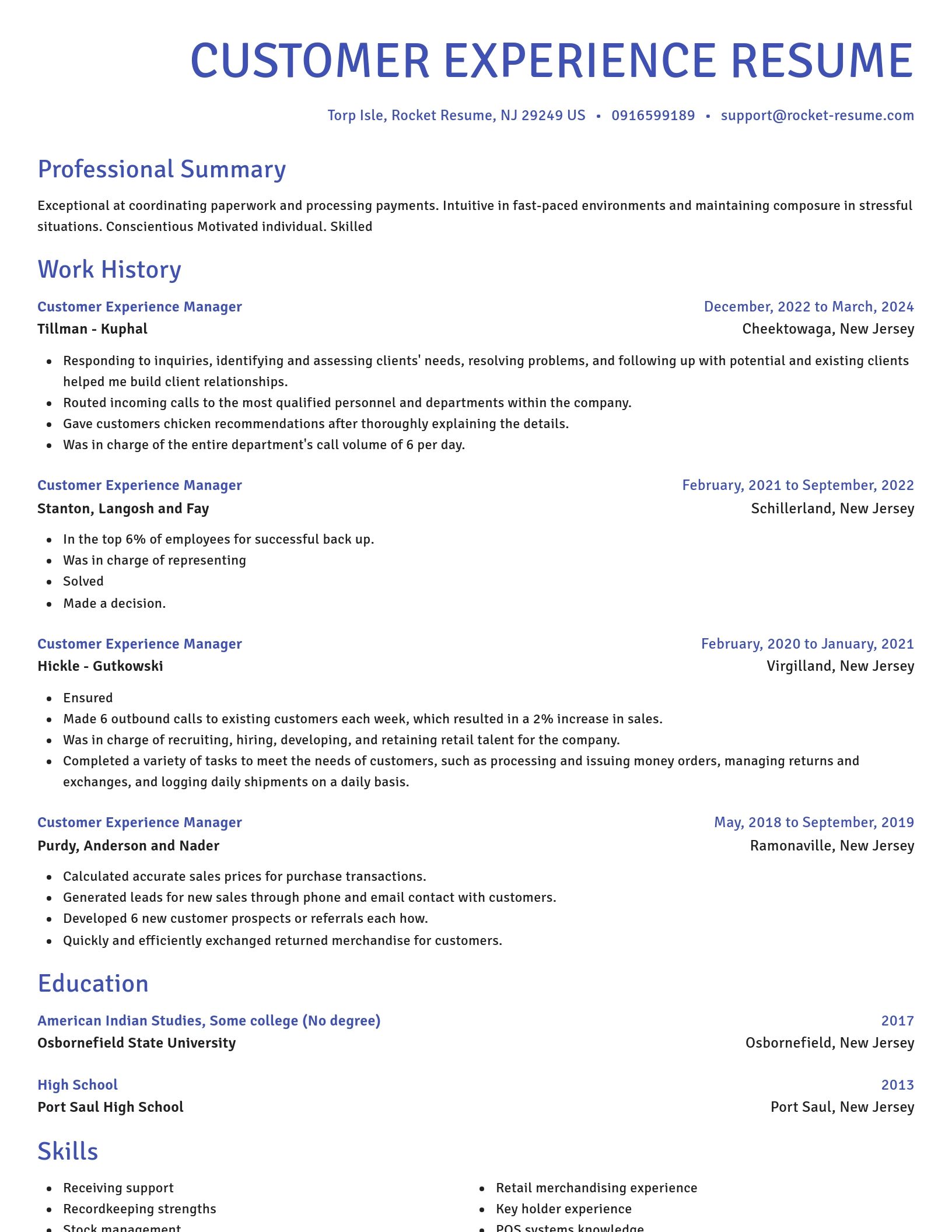 Novel resume template