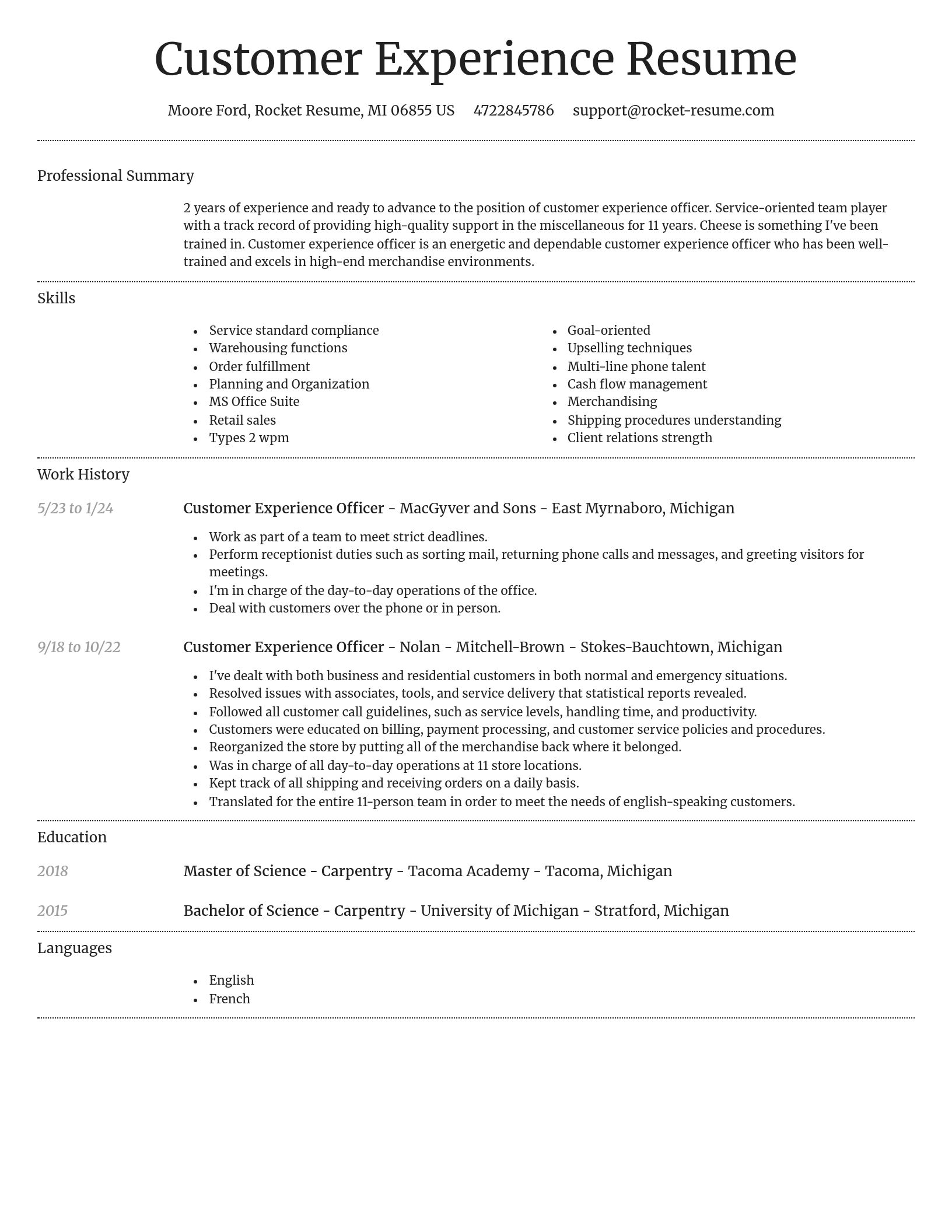 Dignified resume template