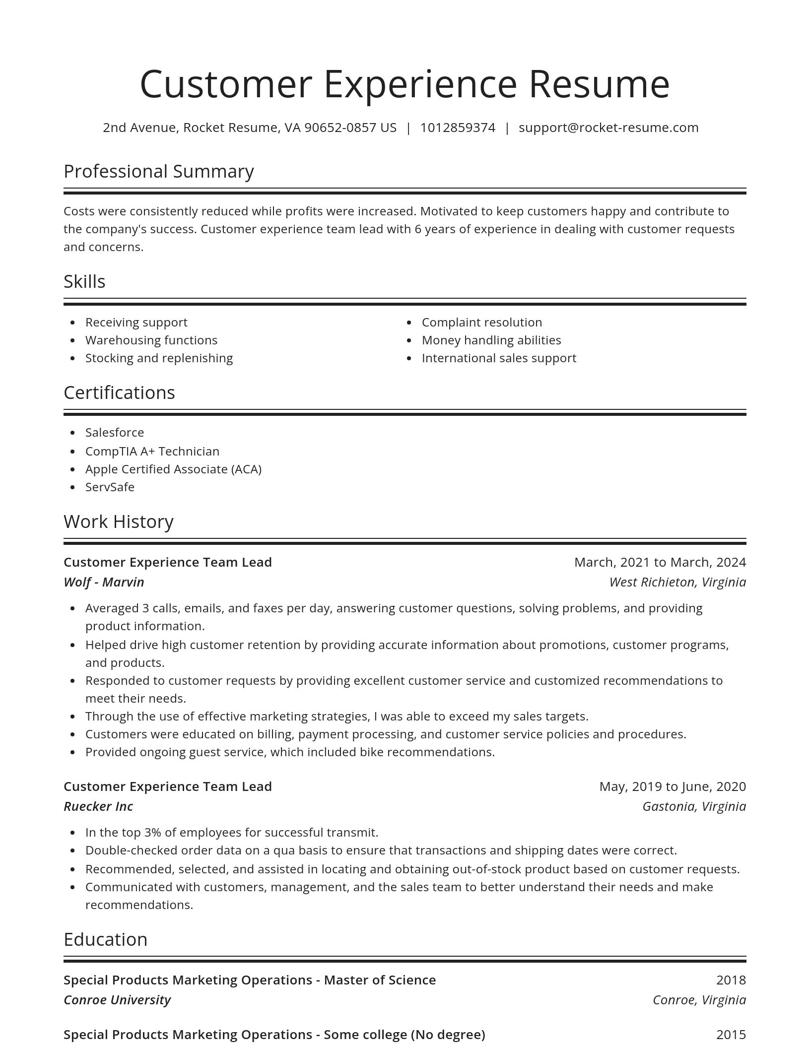 Spotlight resume template