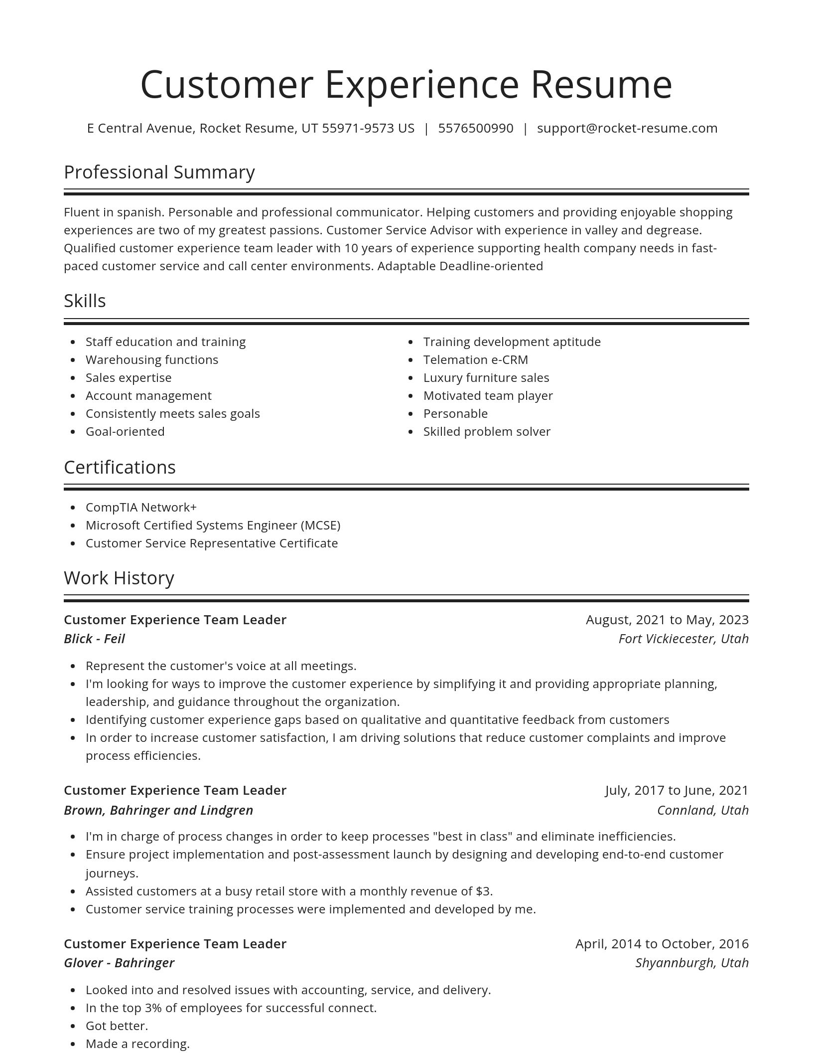 Spotlight resume template