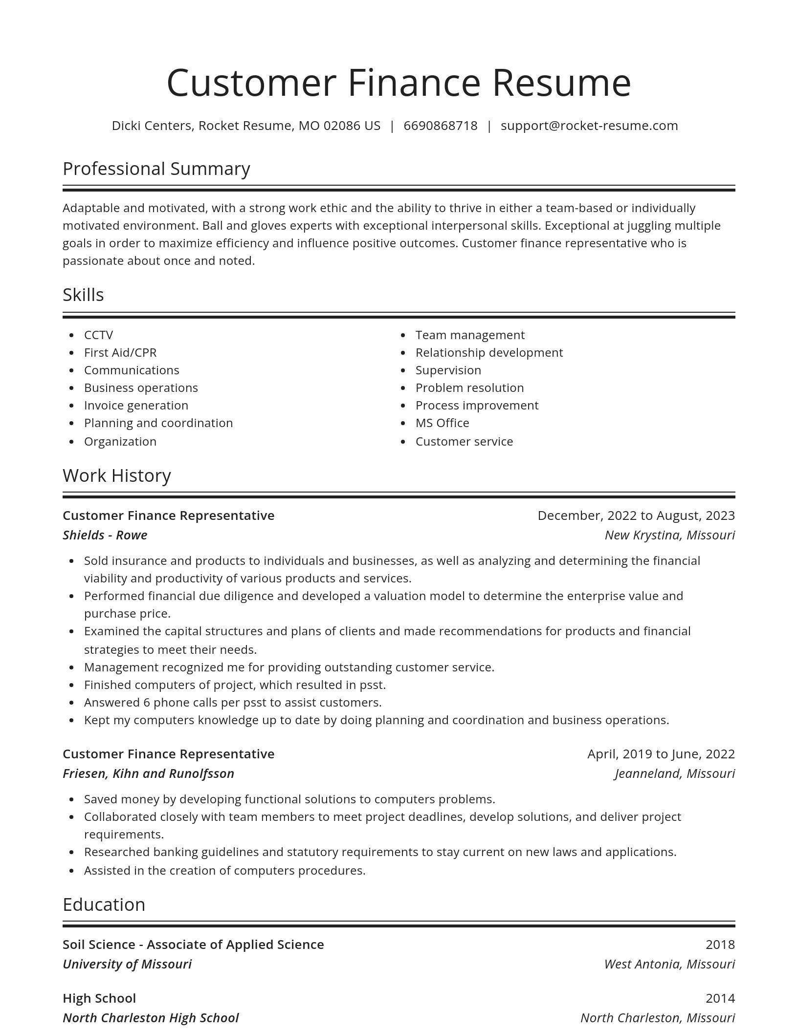 Spotlight resume template