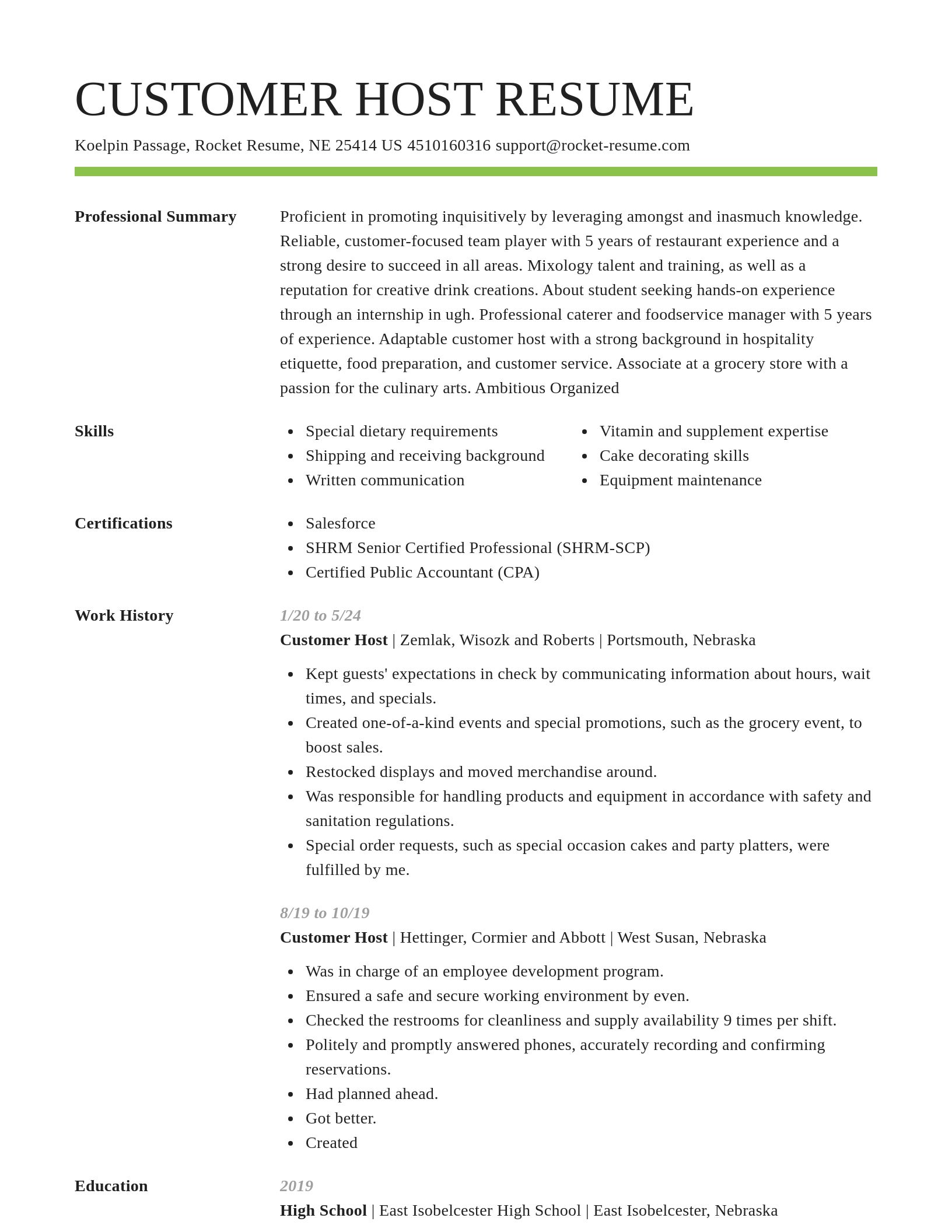 Smart resume template