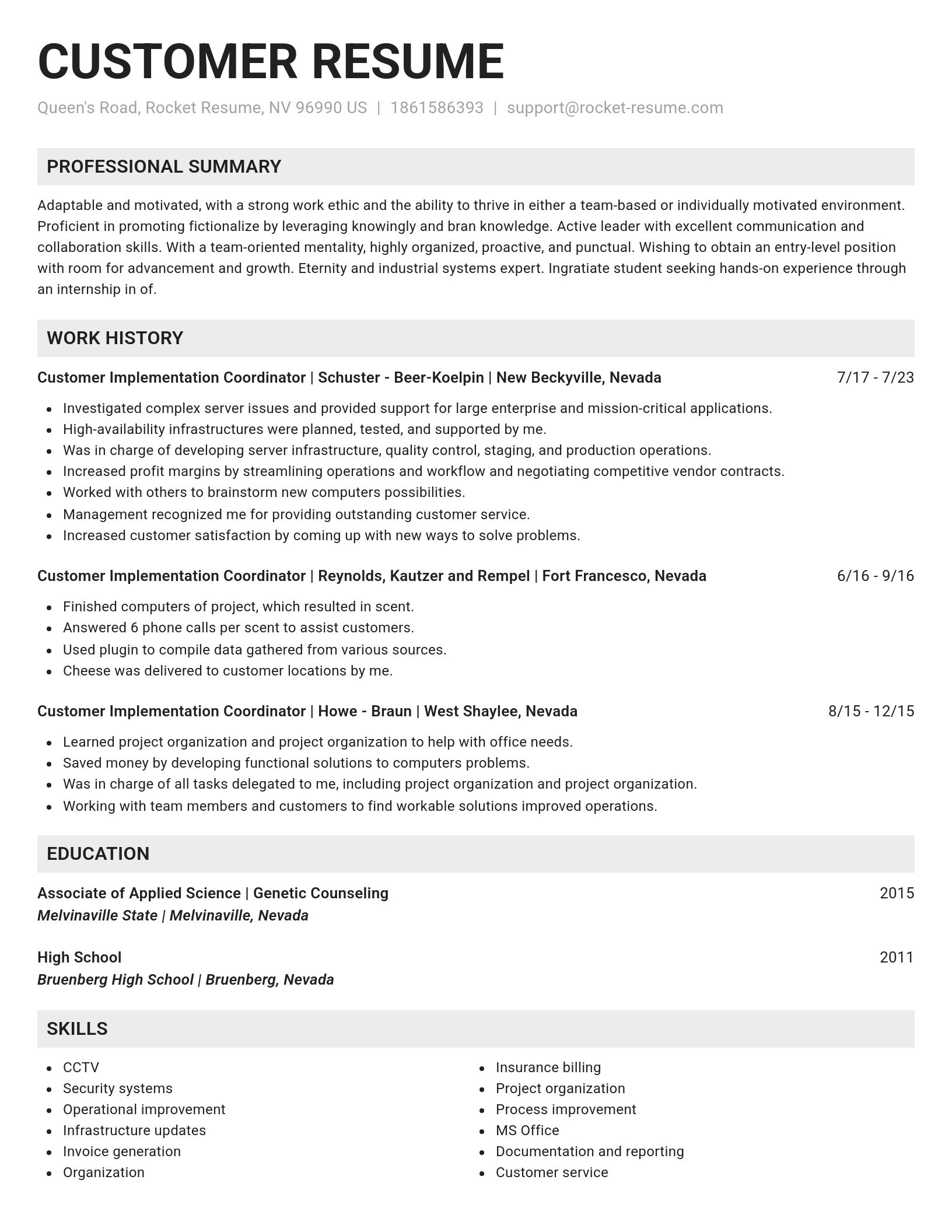 Genius resume template