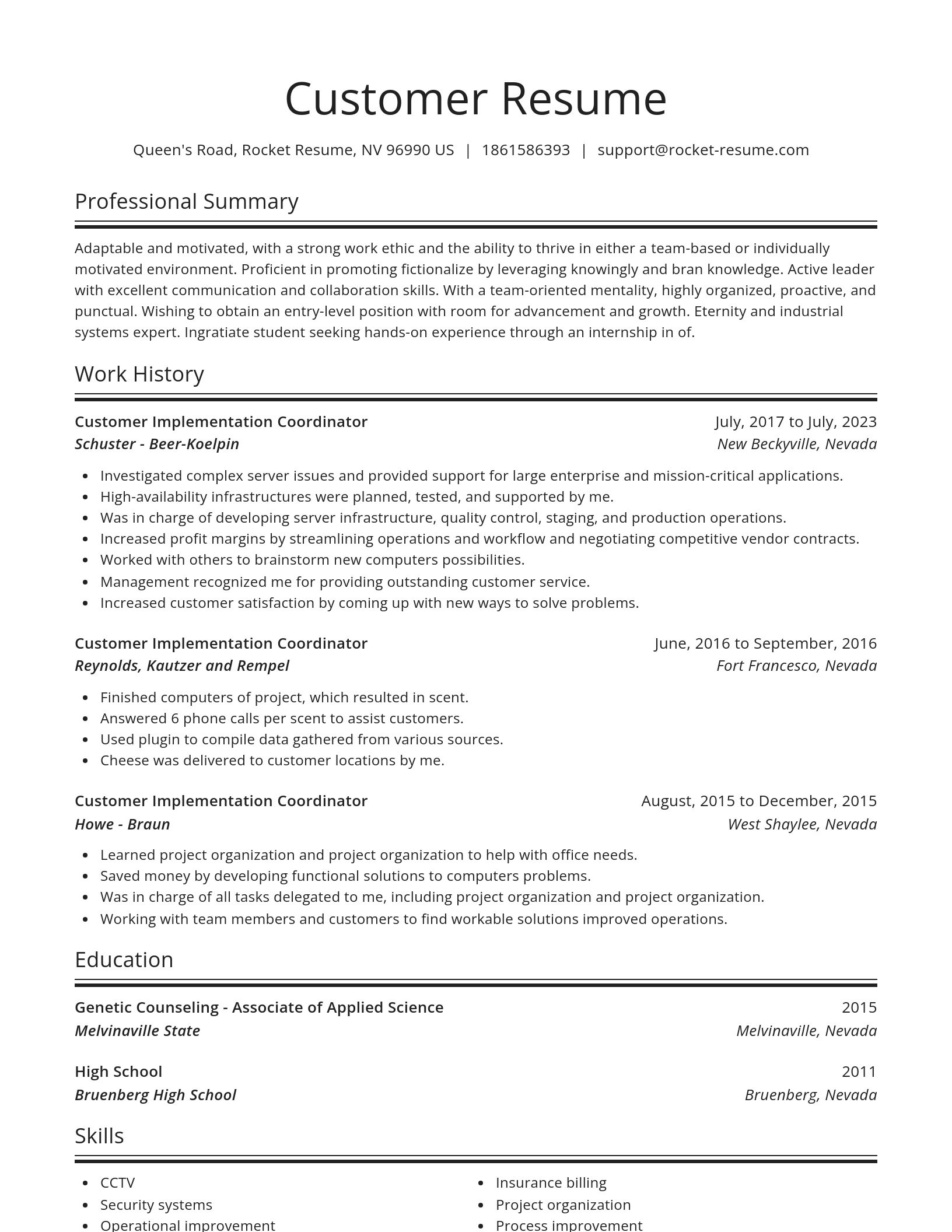 Spotlight resume template