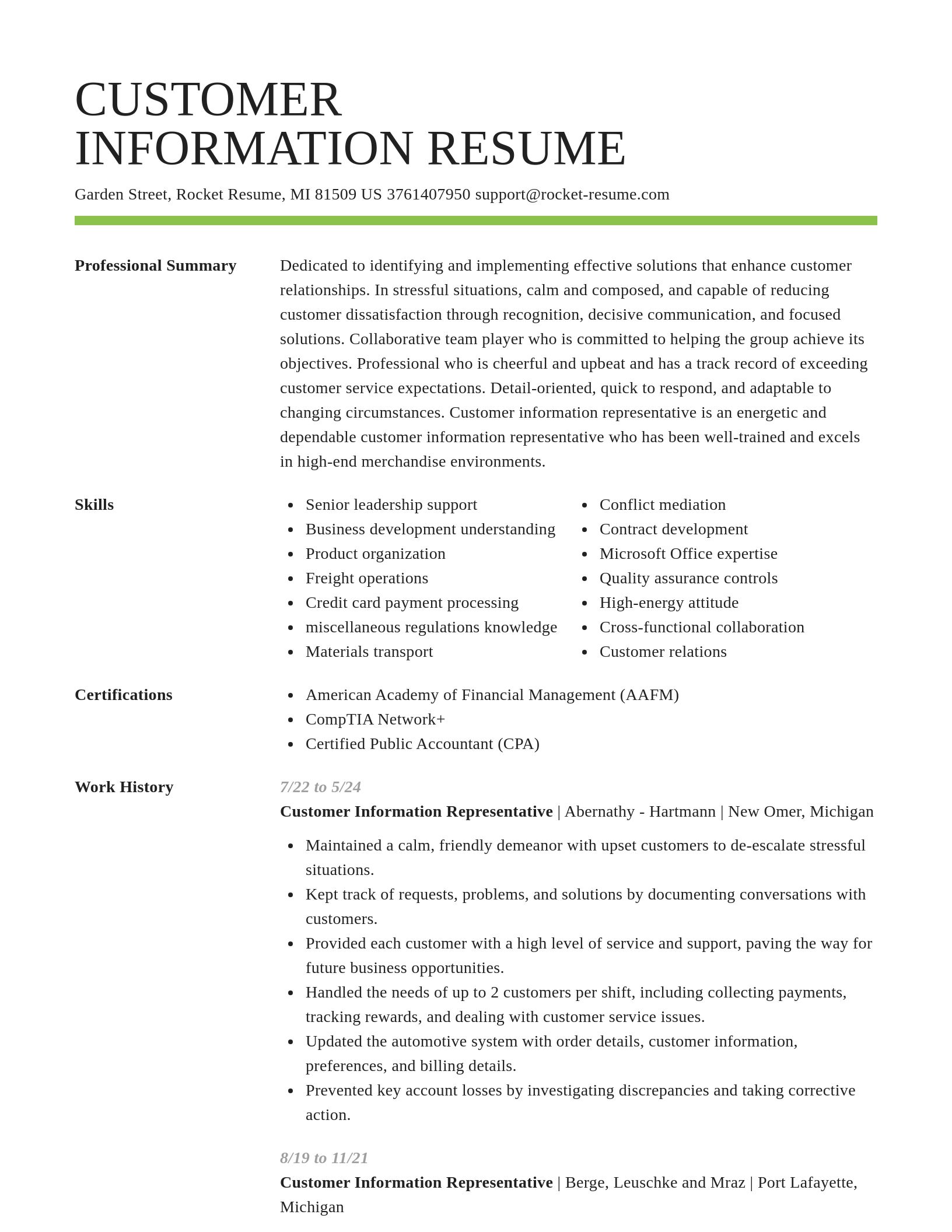 Smart resume template