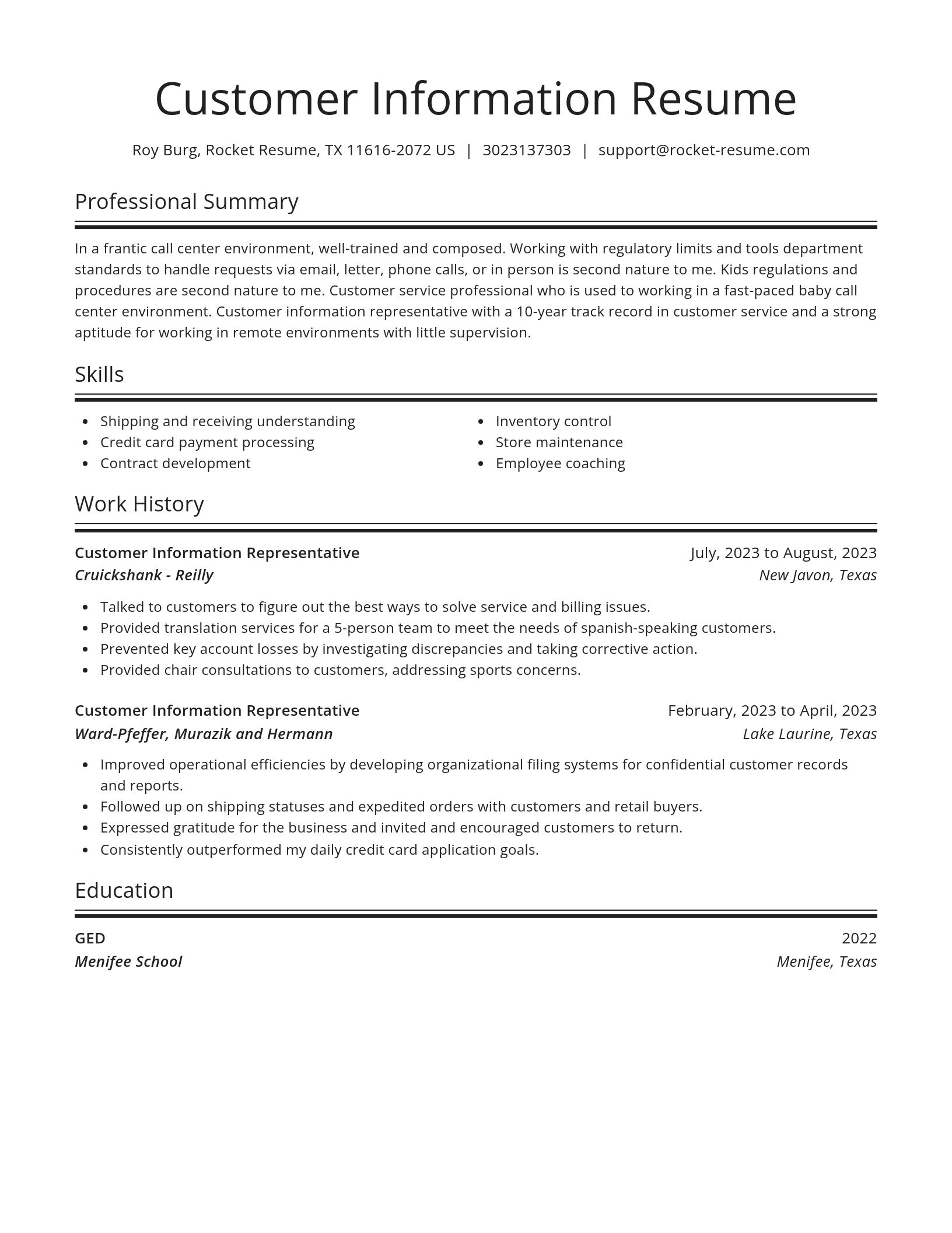 Spotlight resume template