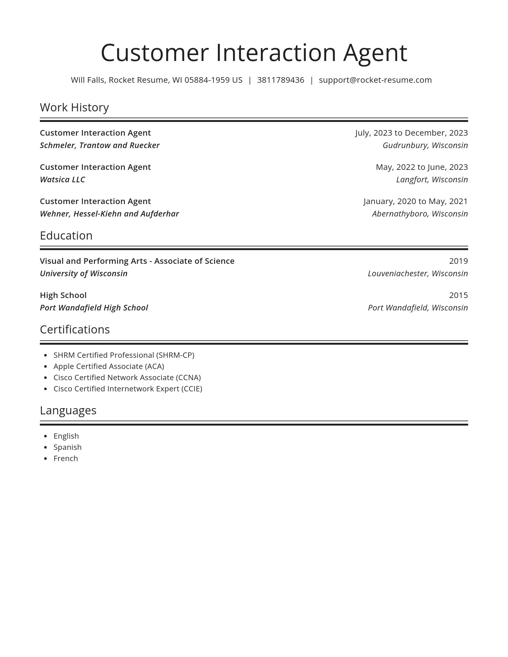Spotlight resume template