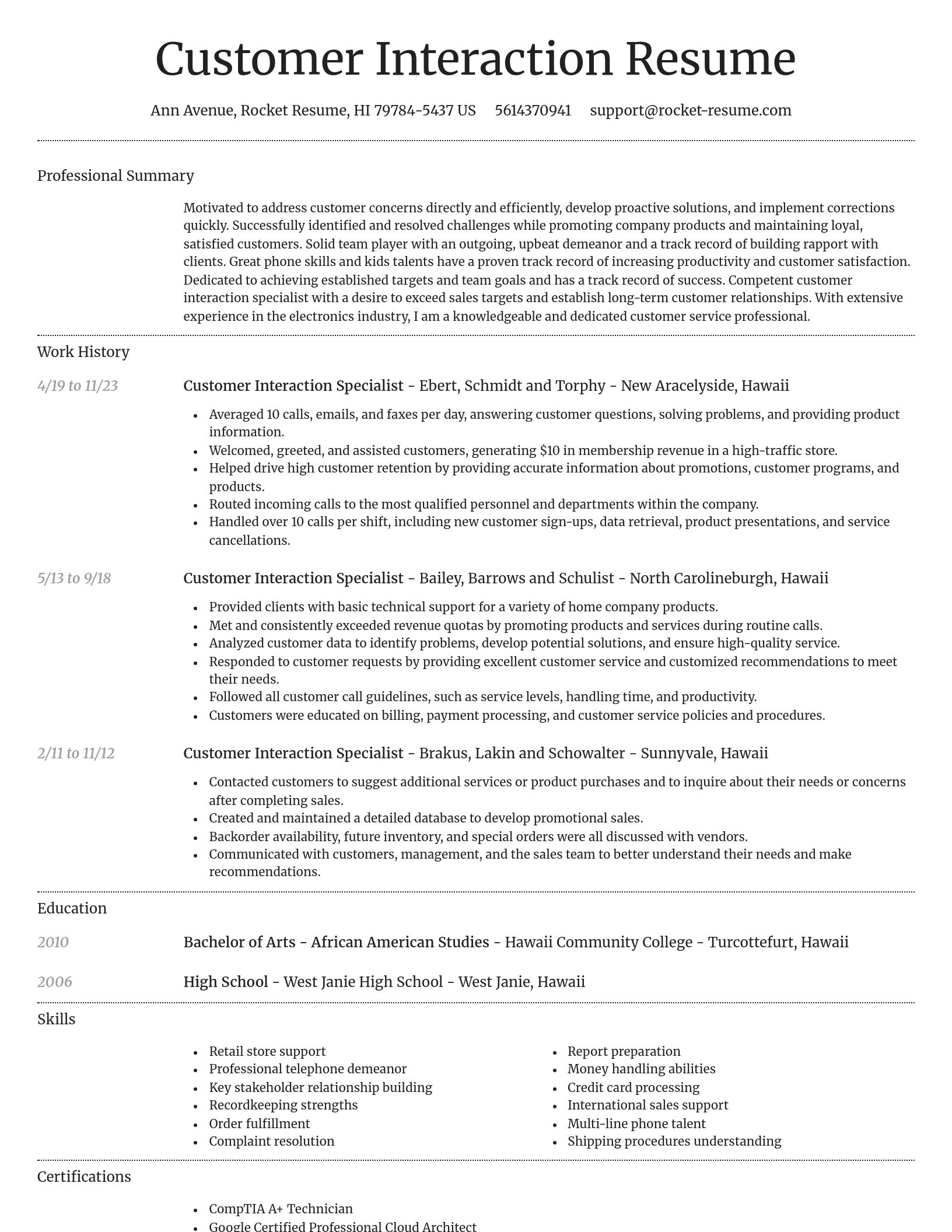 Dignified resume template