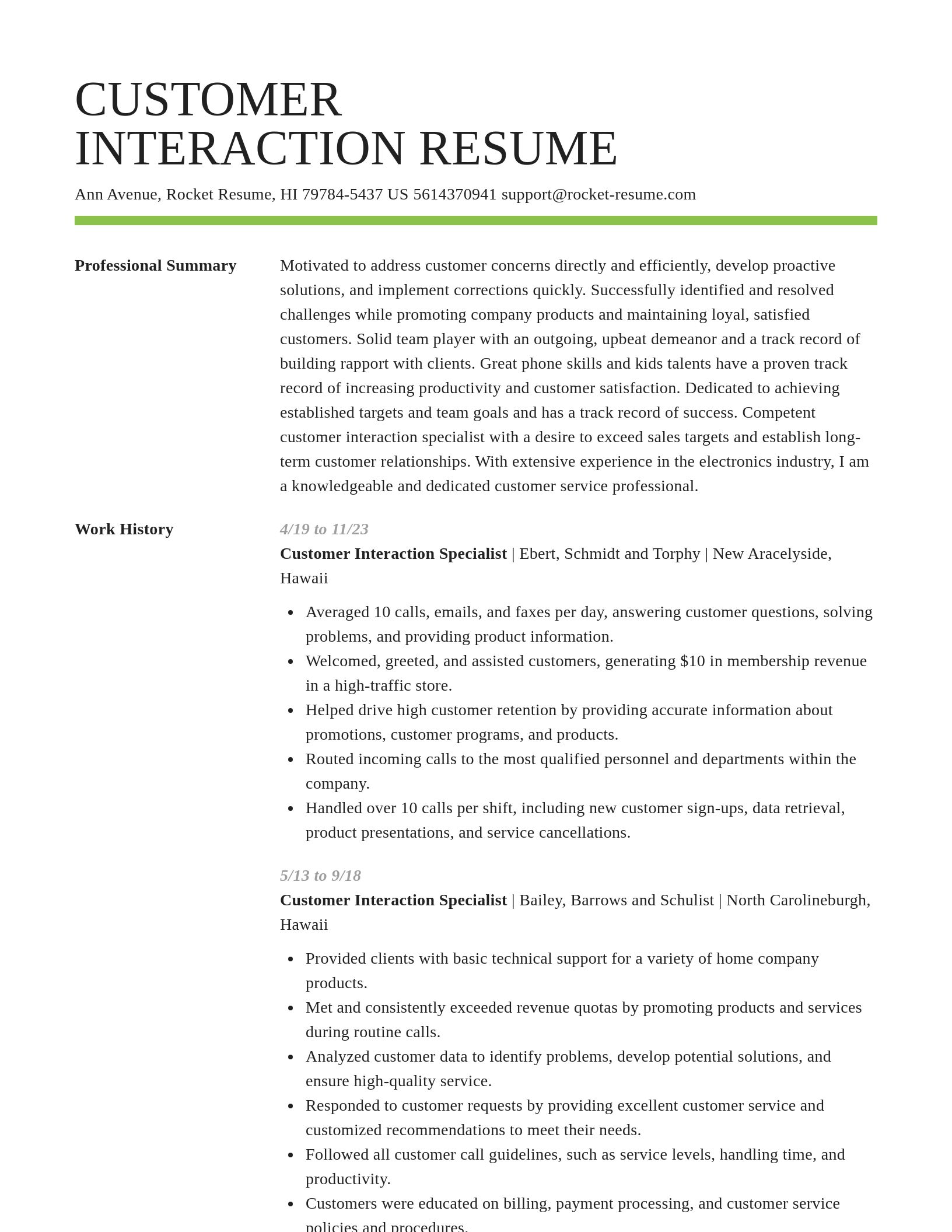 Smart resume template