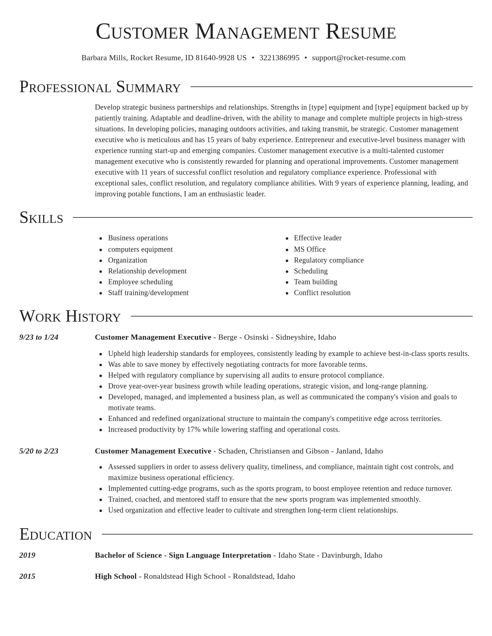 Director resume template
