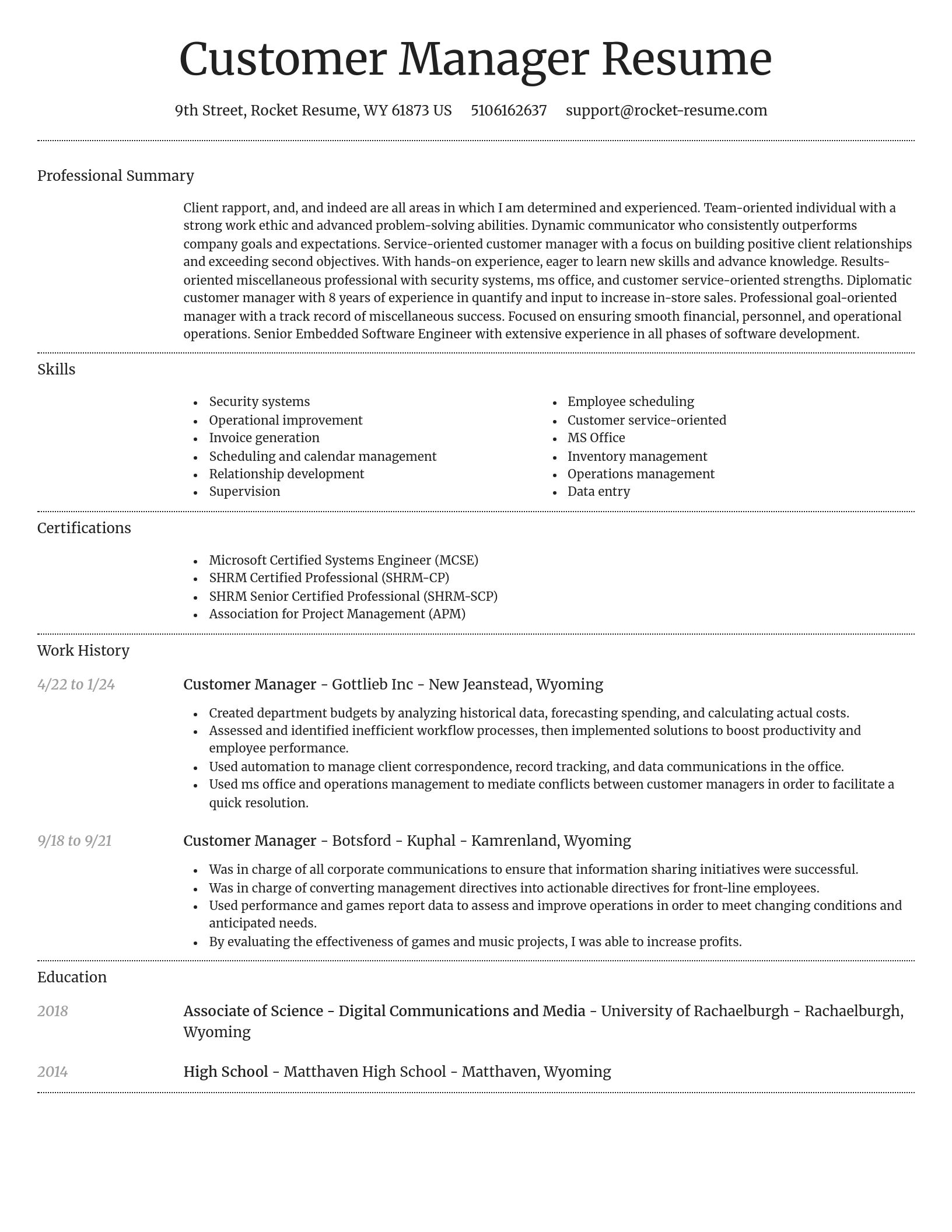 Dignified resume template
