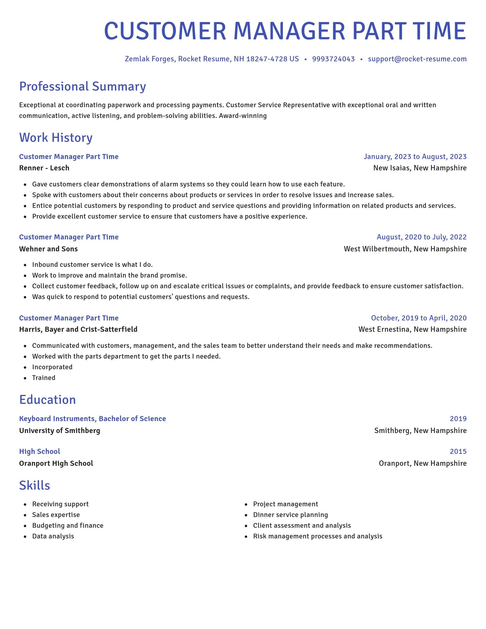 Novel resume template
