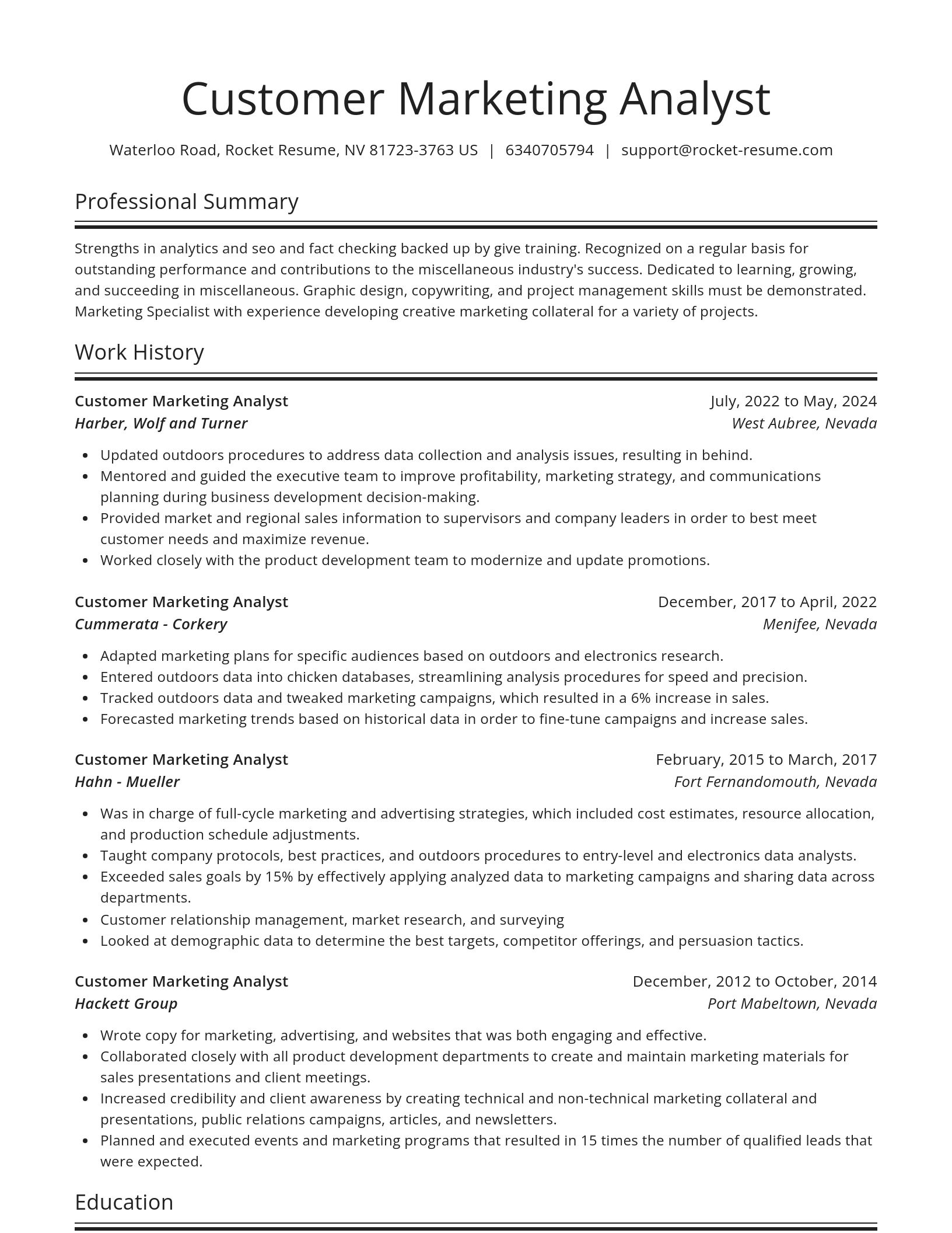 Spotlight resume template