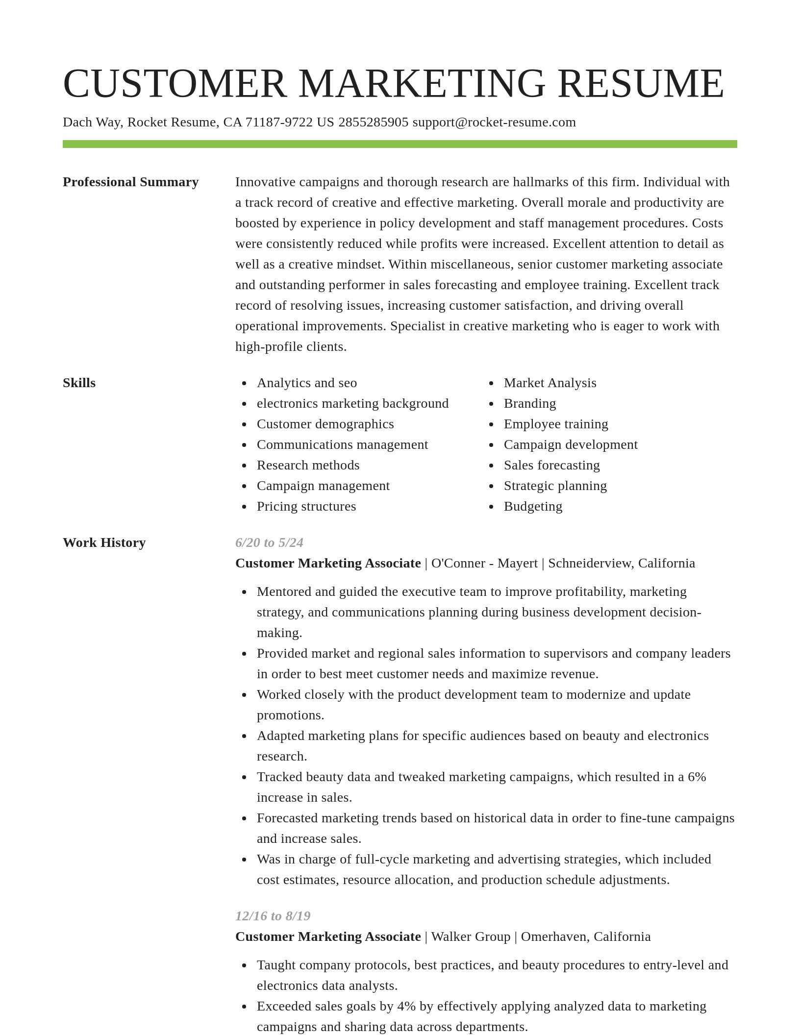 Smart resume template